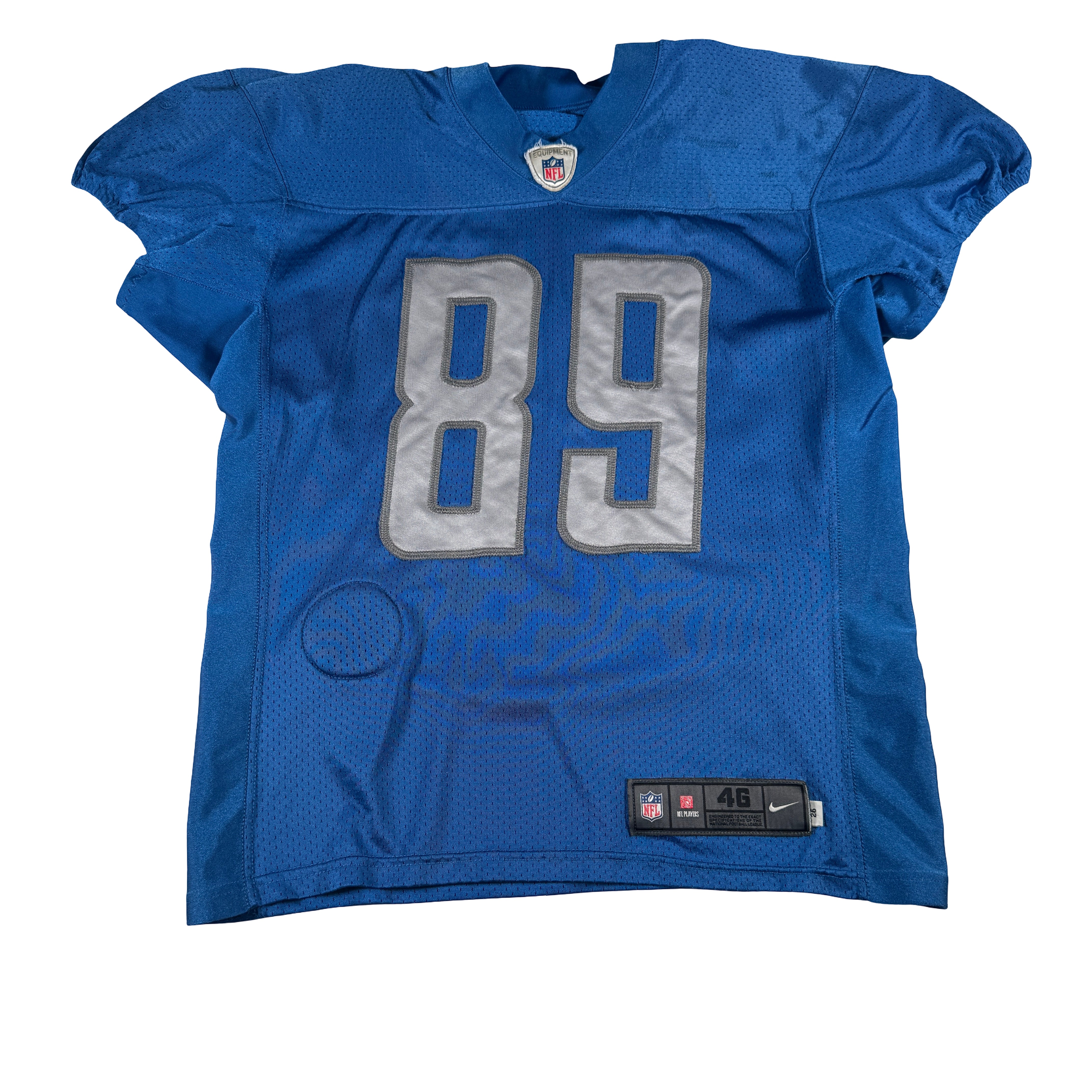 Detroit Lions #89 2024 Era White Game Worn Used Nike Practice Jersey GA 