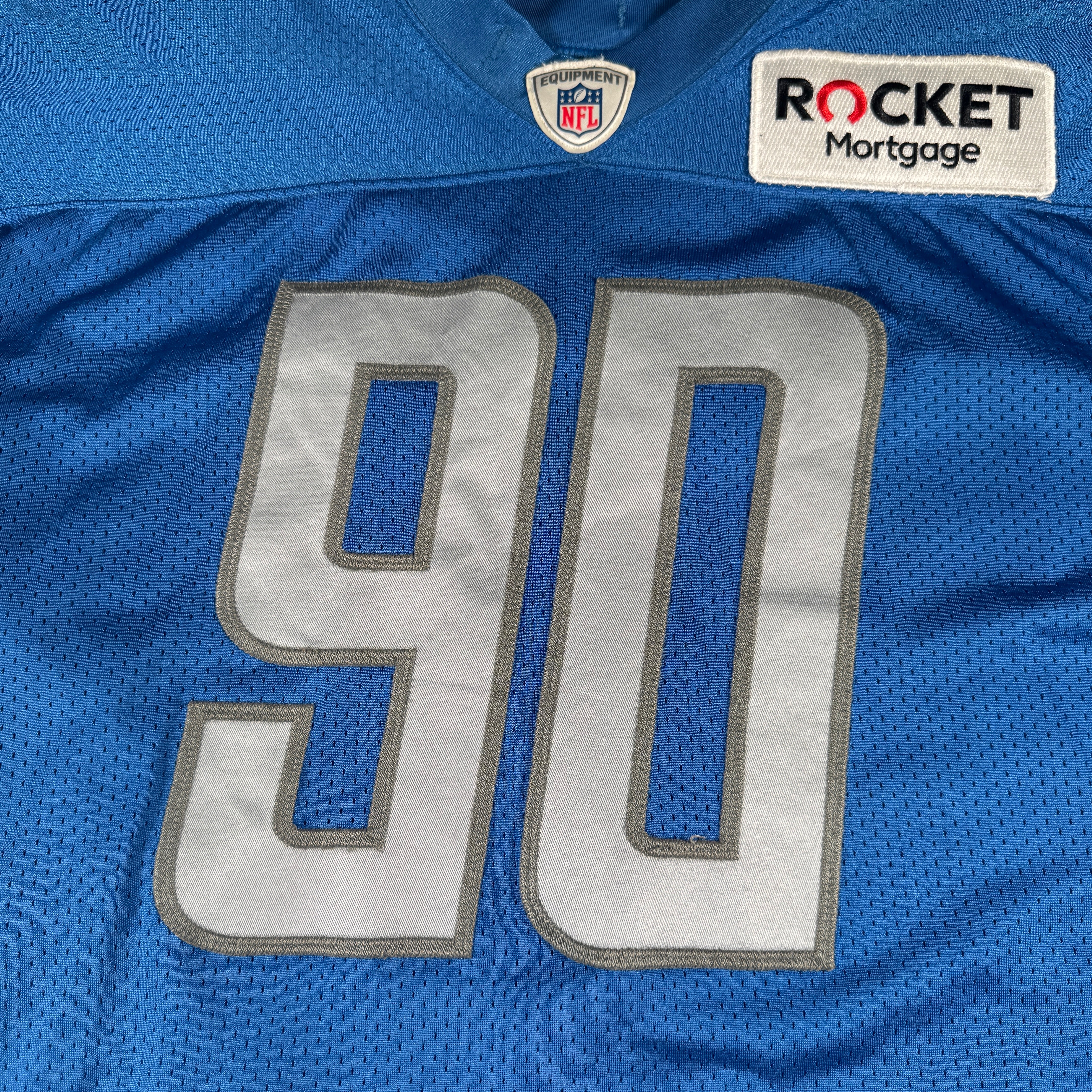 Detroit Lions #90 2024 Era White Game Worn Used Nike Practice Jersey GA 