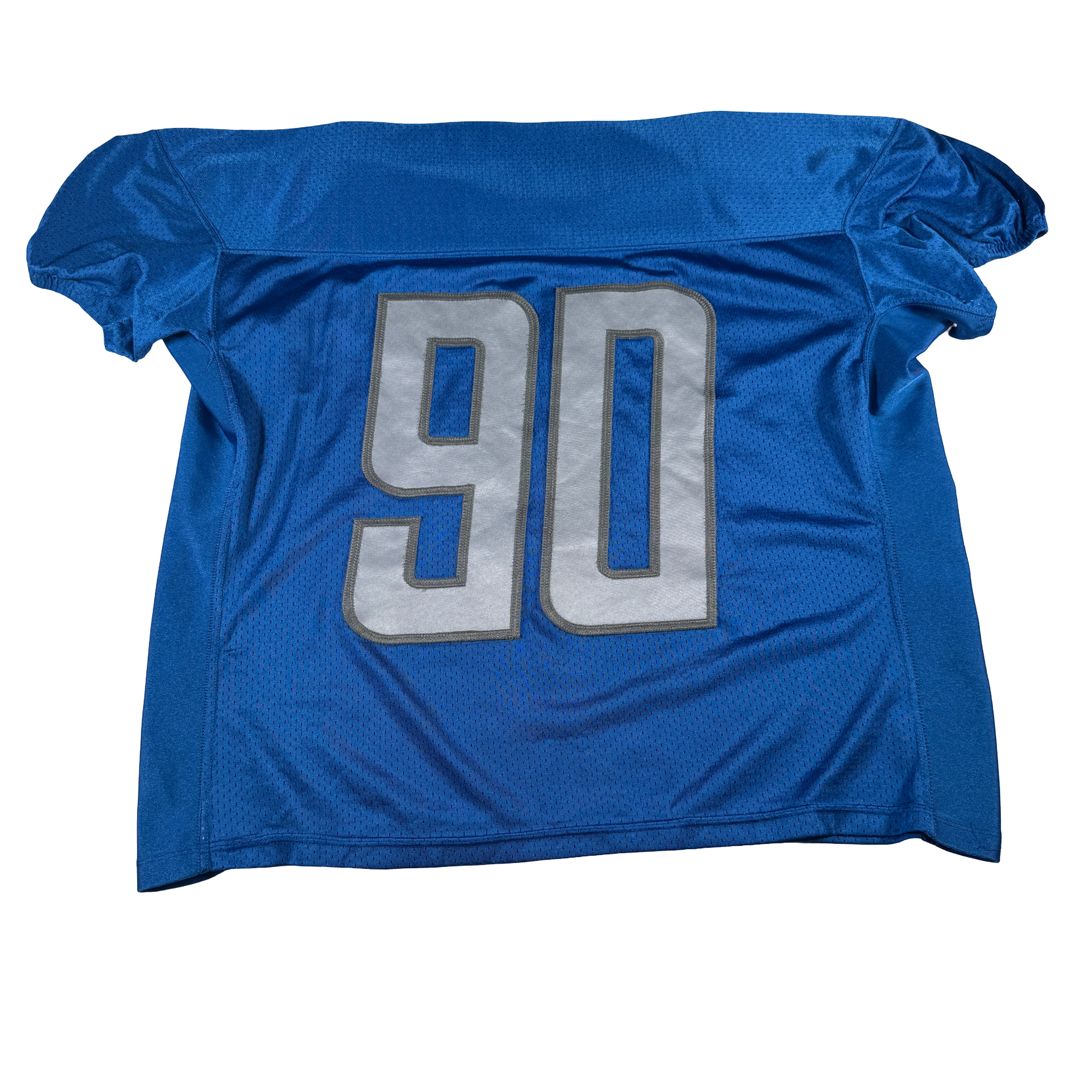 Detroit Lions #90 2024 Era White Game Worn Used Nike Practice Jersey GA 