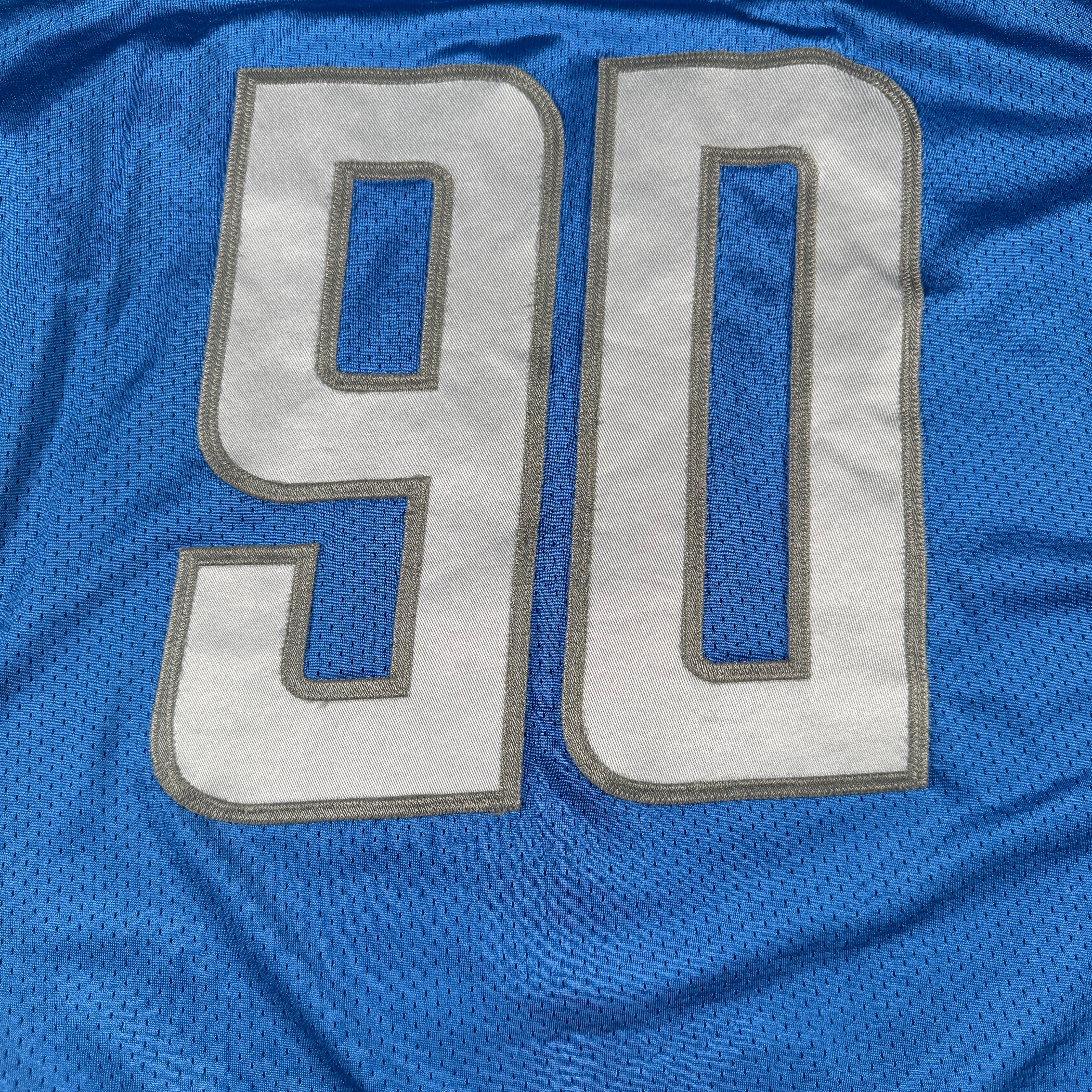 Detroit Lions #90 2024 Era White Game Worn Used Nike Practice Jersey GA 