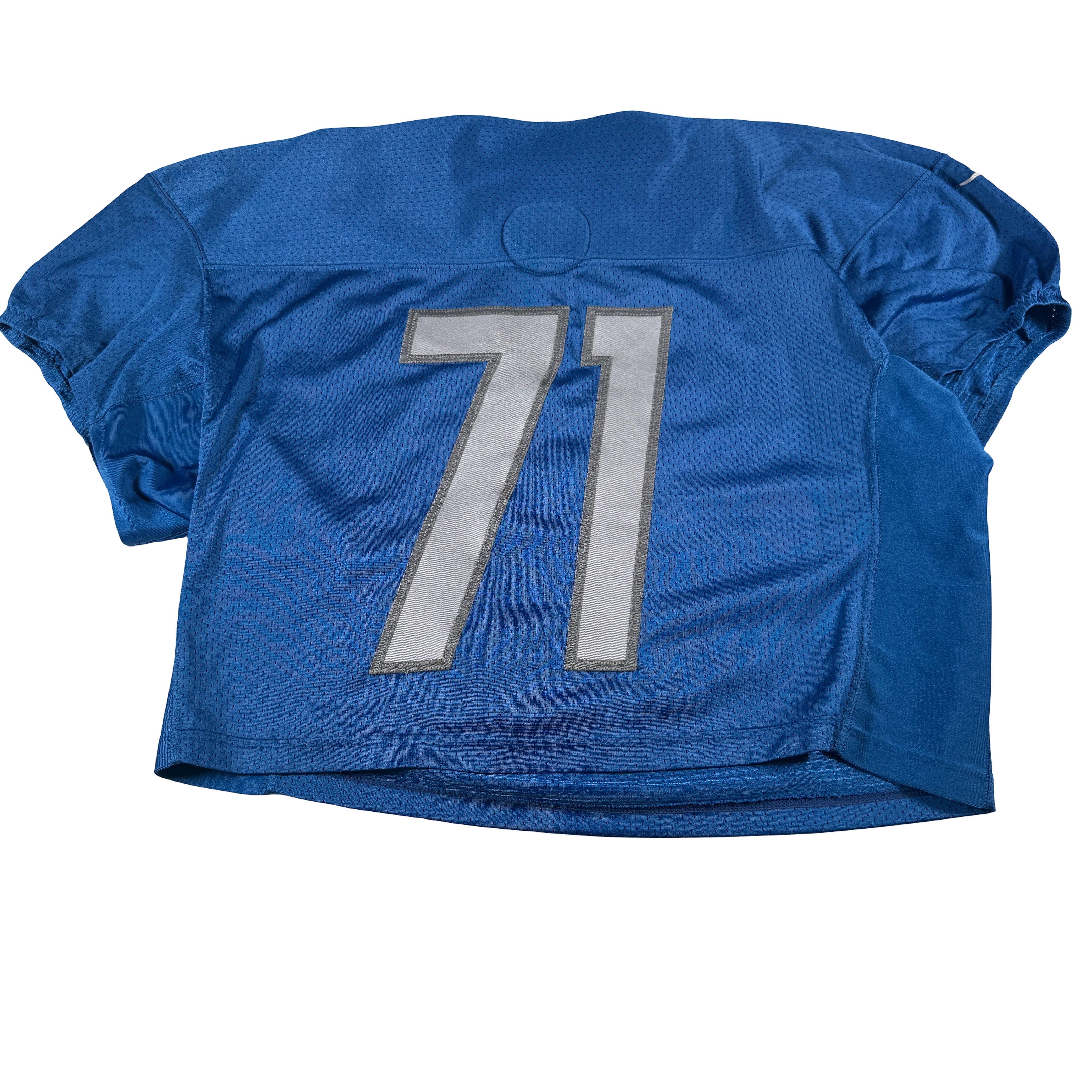 Detroit Lions #71 2024 Era White Game Worn Used Nike Practice Jersey GA 