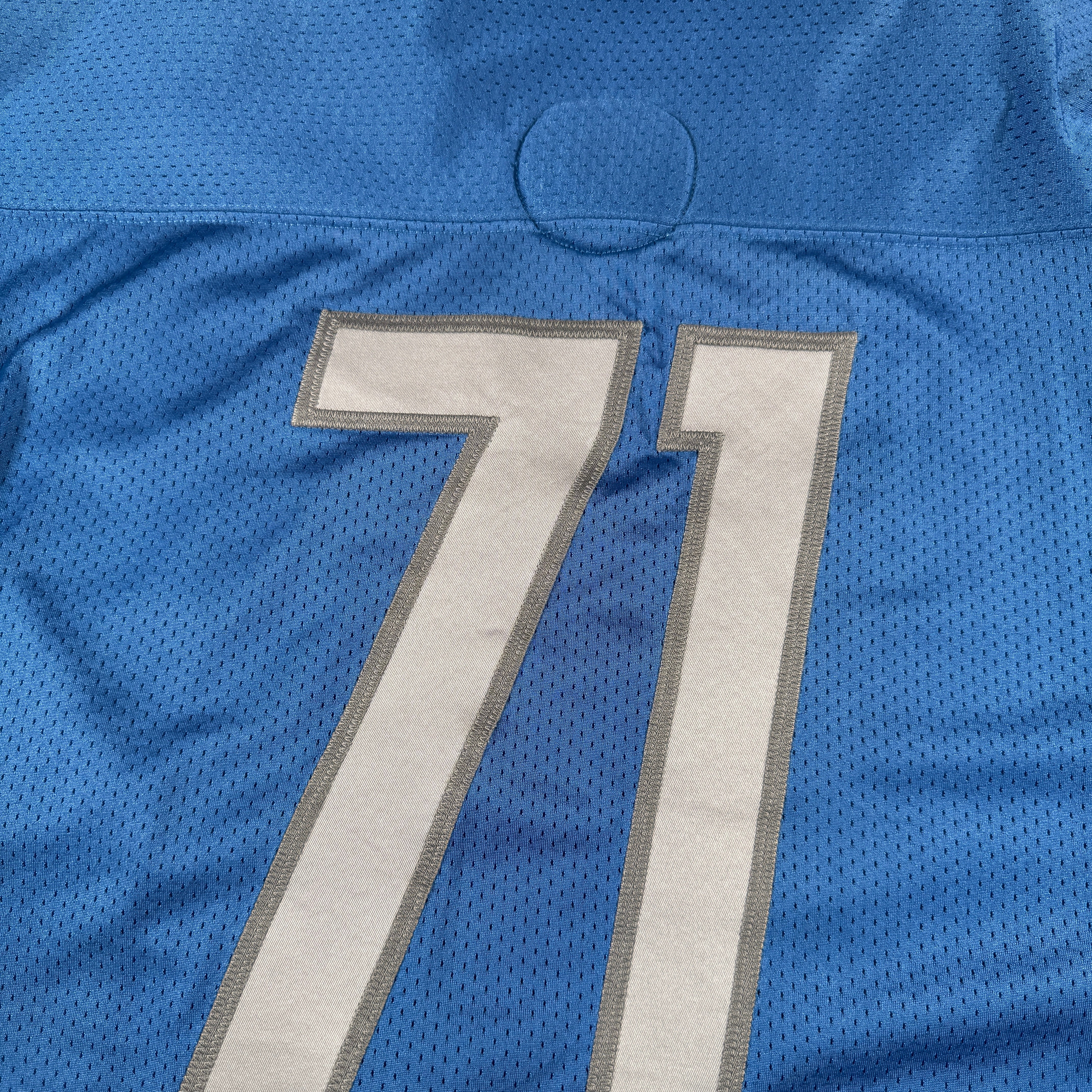 Detroit Lions #71 2024 Era White Game Worn Used Nike Practice Jersey GA 
