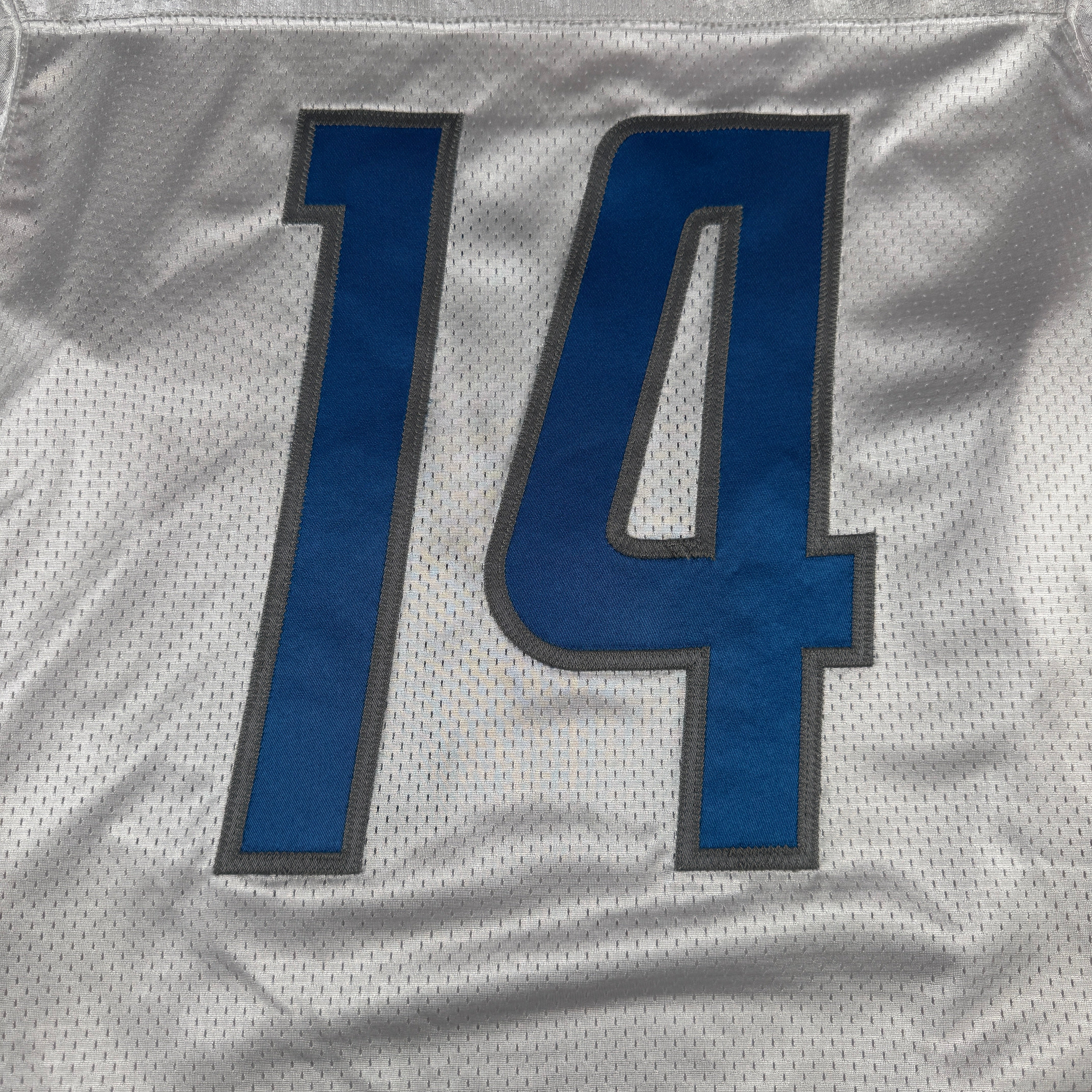 Detroit Lions #14 2024 Era White Game Worn Used Nike Practice Jersey GA 