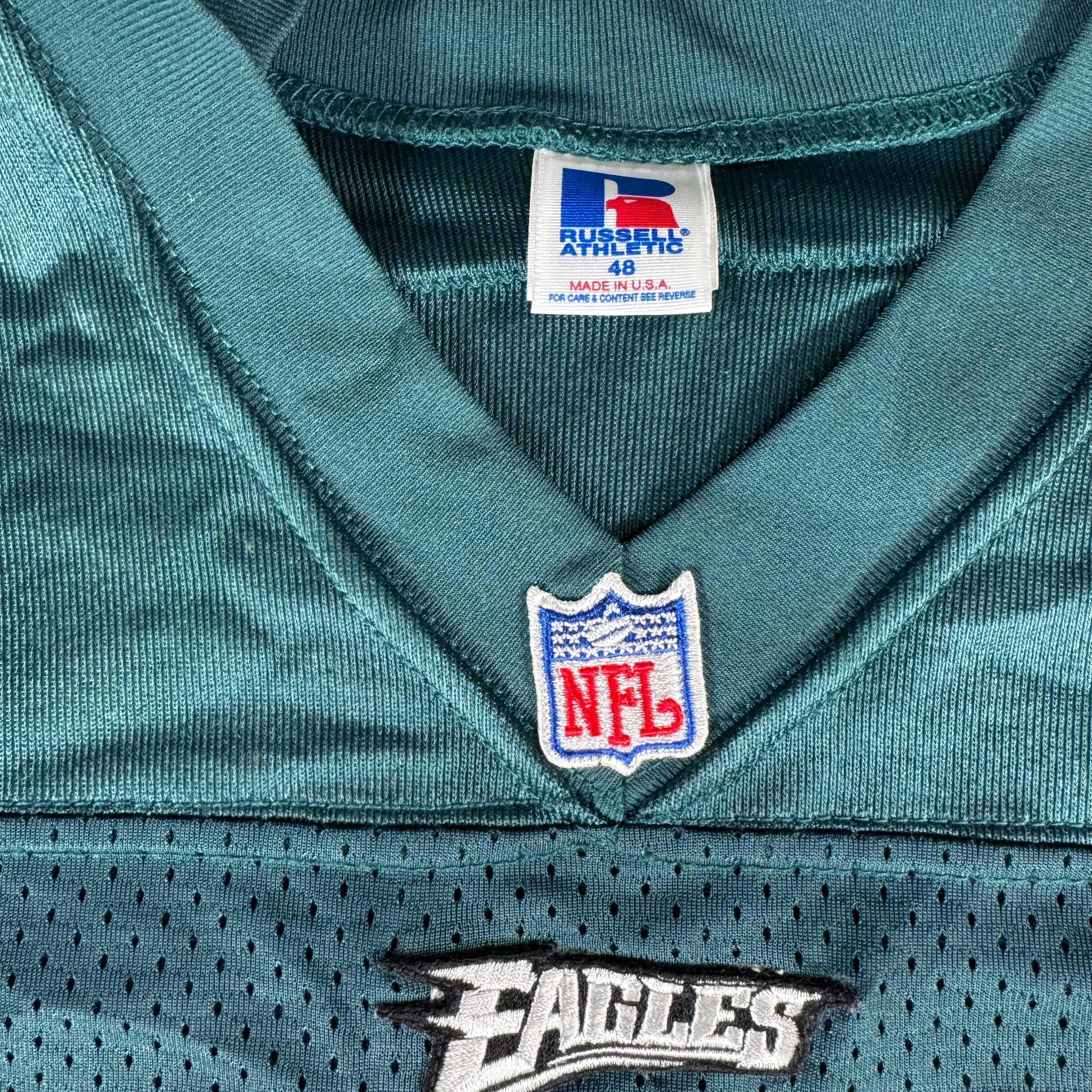 Jason Dunn 1990s Game Worn Used Issued Philadelphia Eagles Jersey GA 