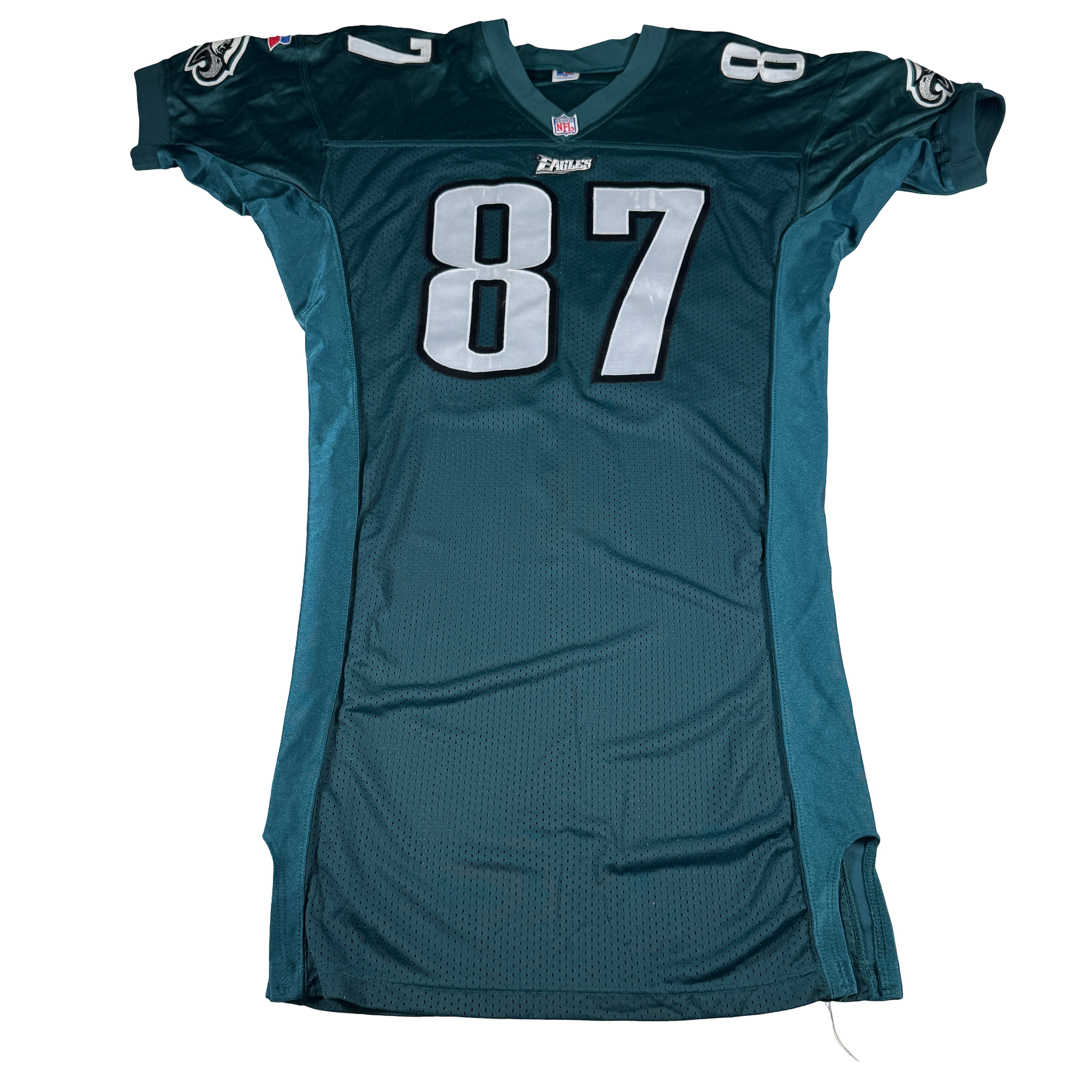 Jason Dunn 1990s Game Worn Used Issued Philadelphia Eagles Jersey GA 