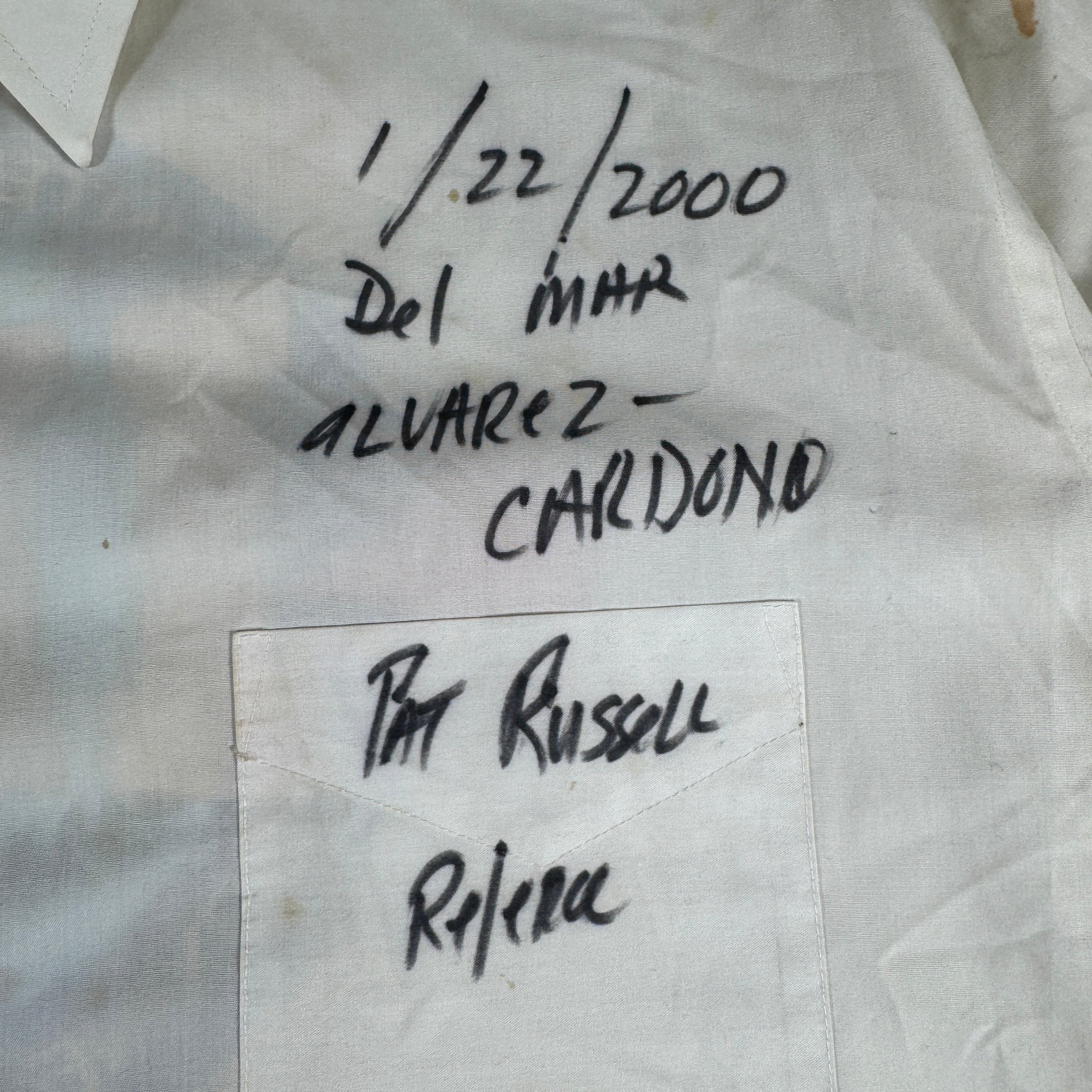 Julio Alvarez vs Israel Cardona Boxing Referee Pat Russell Ring Worn Used Shirt AMCo LOA