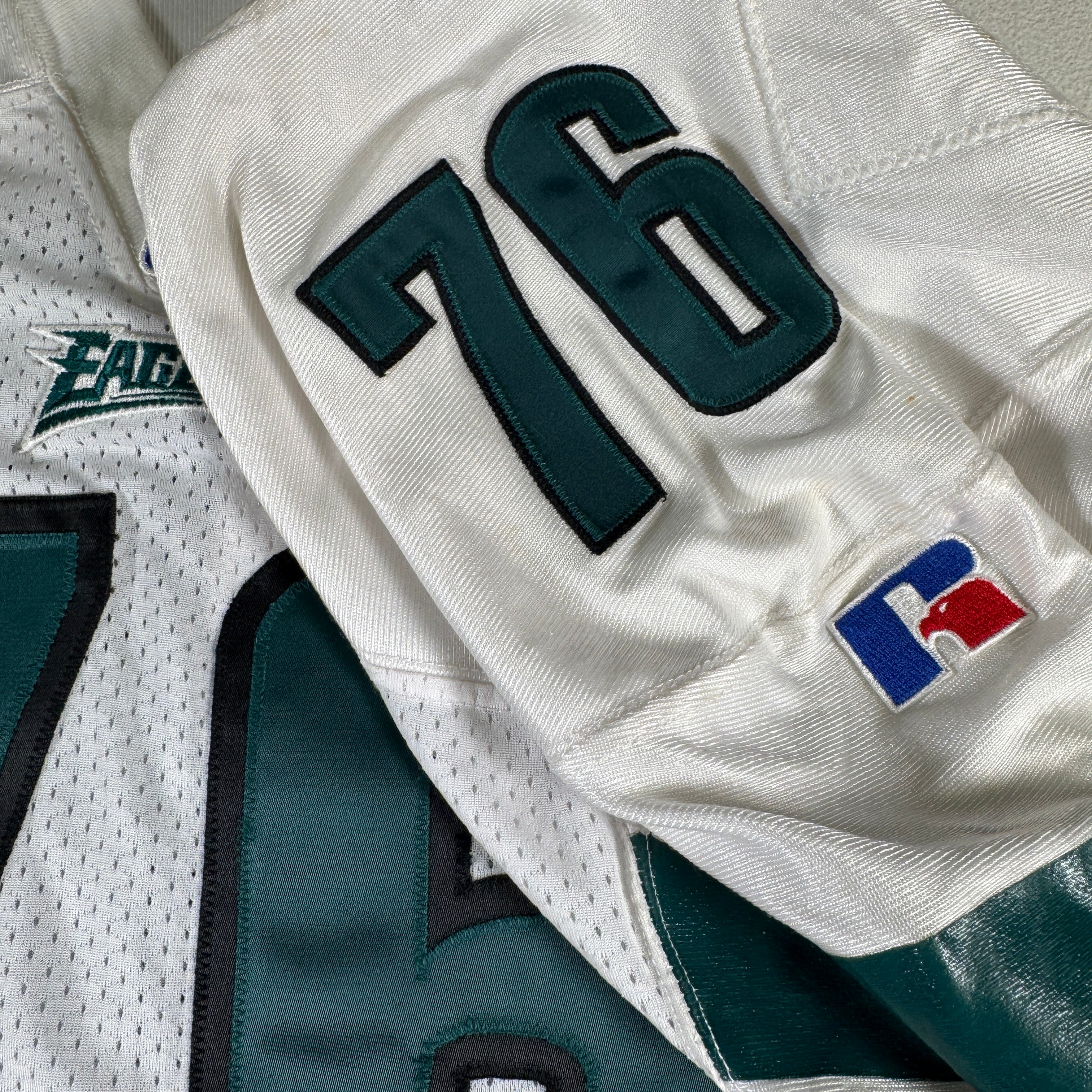 Barrett Brooks 1990s Game Worn Used Issued Philadelphia Eagles Jersey GA 