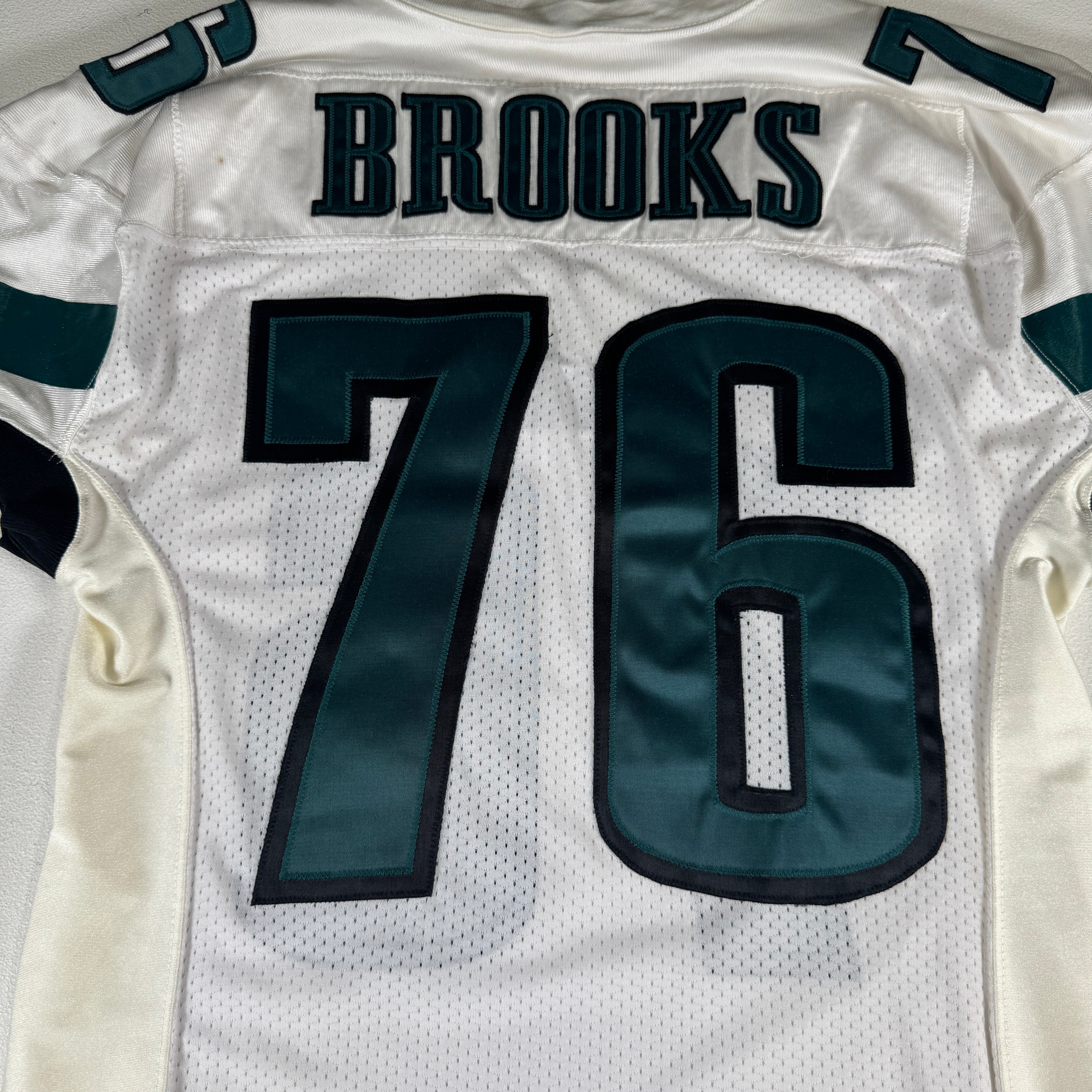 Barrett Brooks 1990s Game Worn Used Issued Philadelphia Eagles Jersey GA 