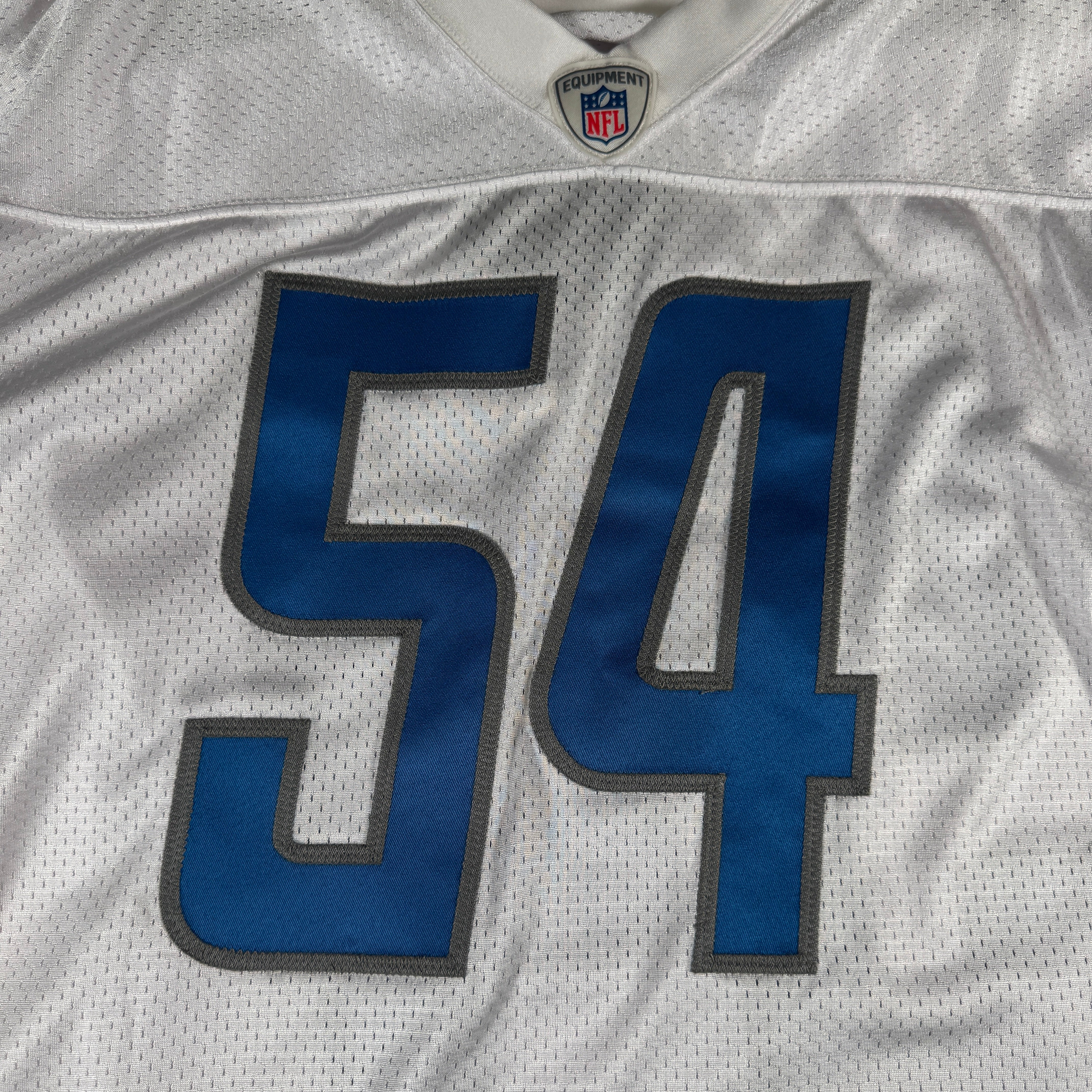 Detroit Lions #54 2024 Era White Game Worn Used Nike Practice Jersey GA 