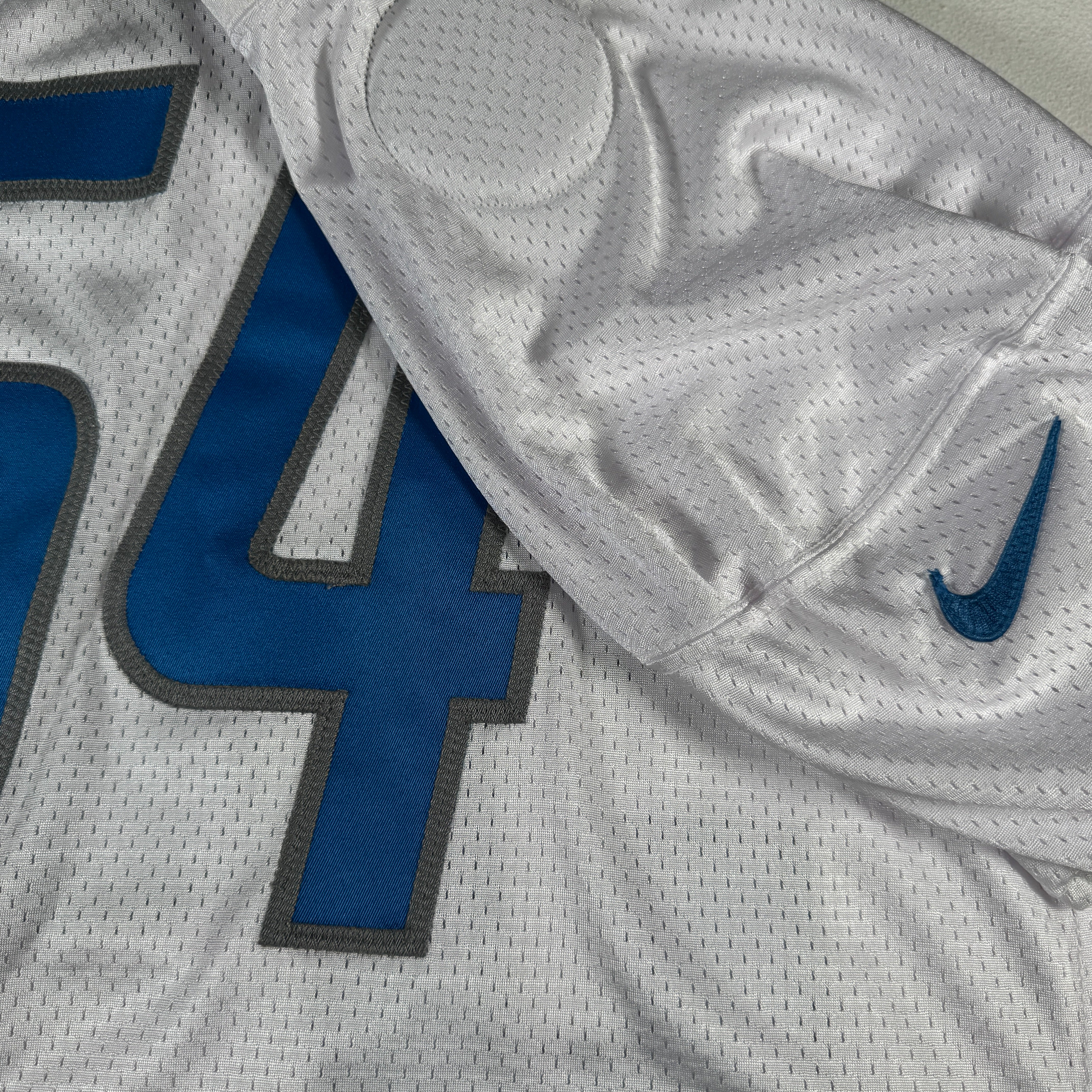 Detroit Lions #54 2024 Era White Game Worn Used Nike Practice Jersey GA 