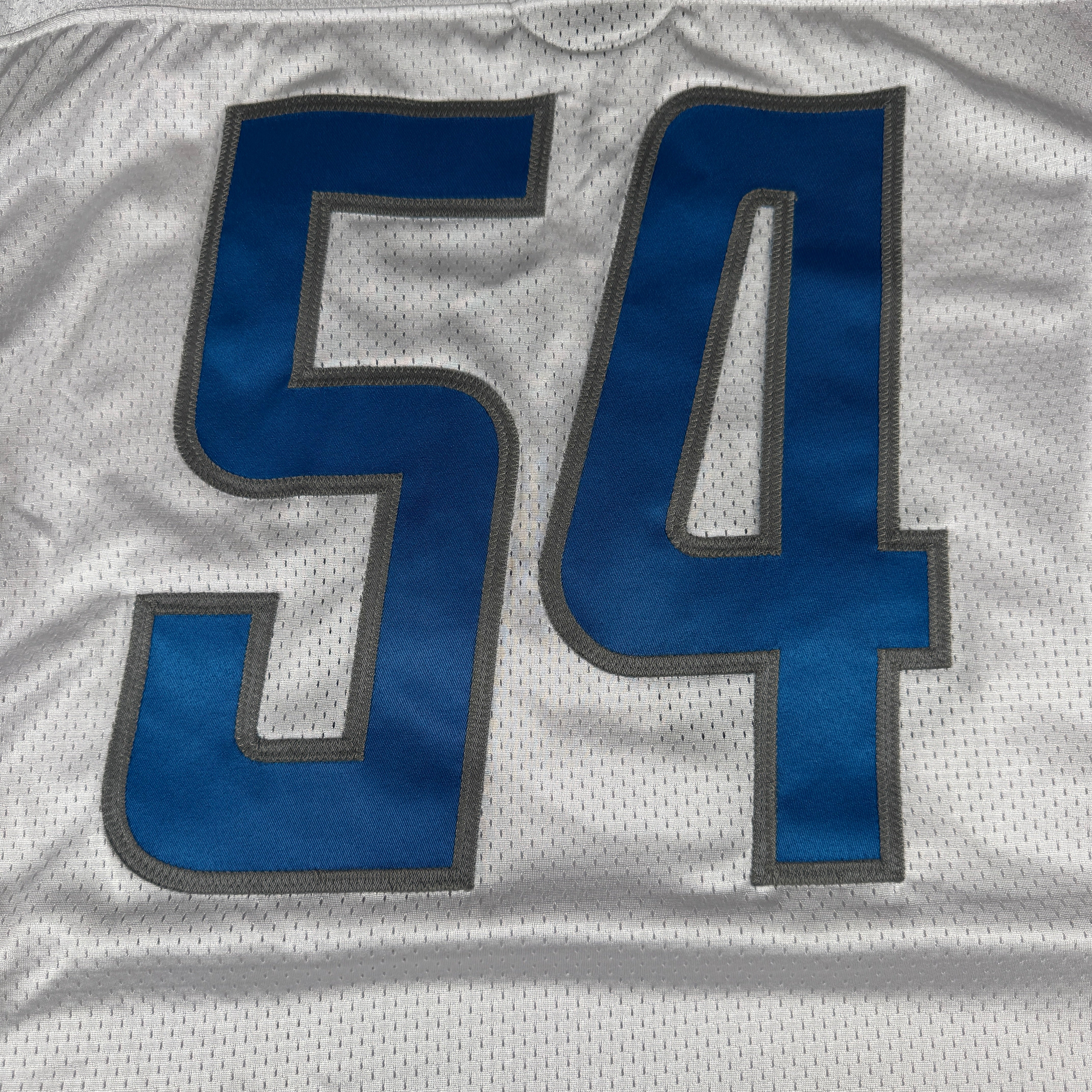 Detroit Lions #54 2024 Era White Game Worn Used Nike Practice Jersey GA 