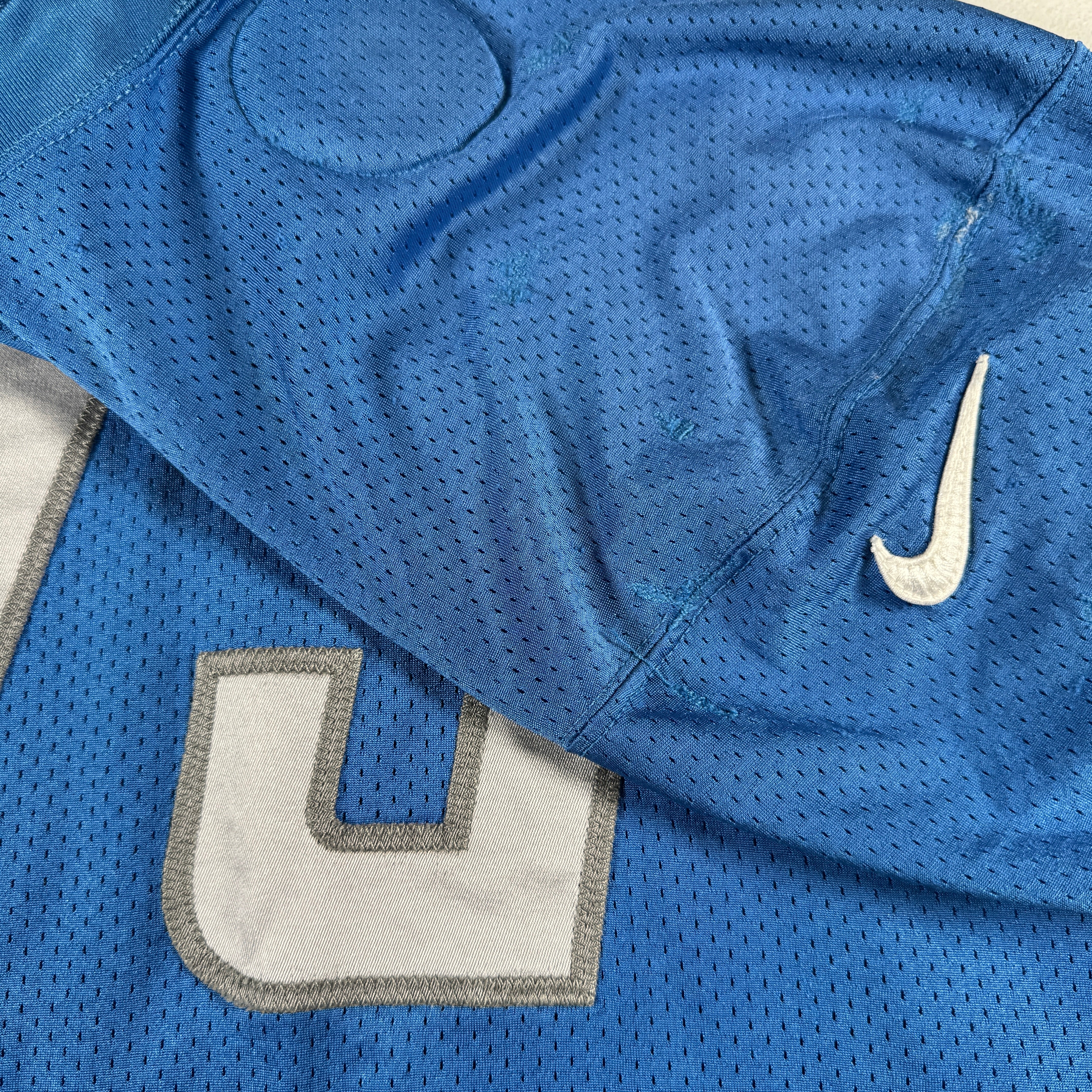 Detroit Lions #75 2024 Era White Game Worn Used Nike Practice Jersey GA 