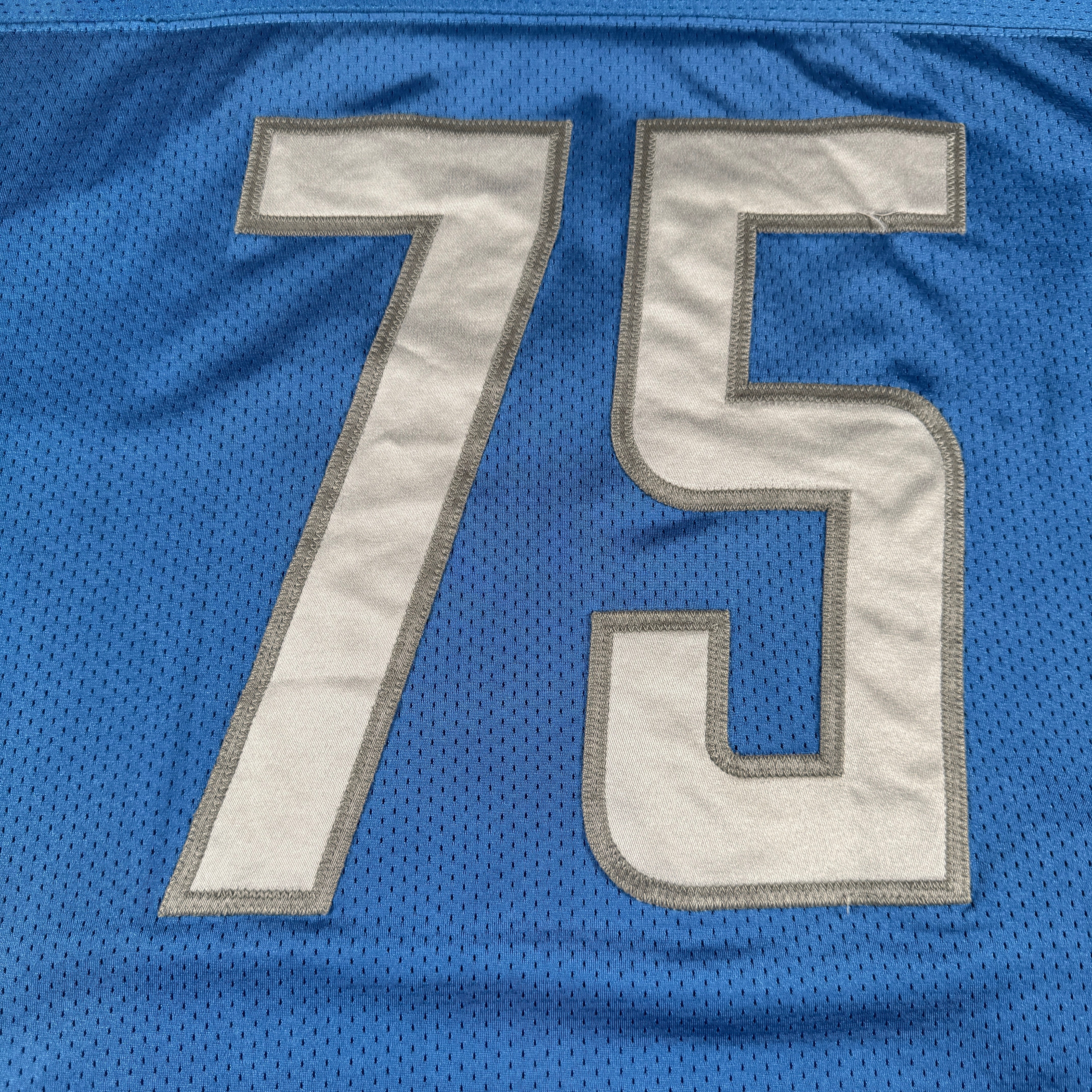 Detroit Lions #75 2024 Era White Game Worn Used Nike Practice Jersey GA 