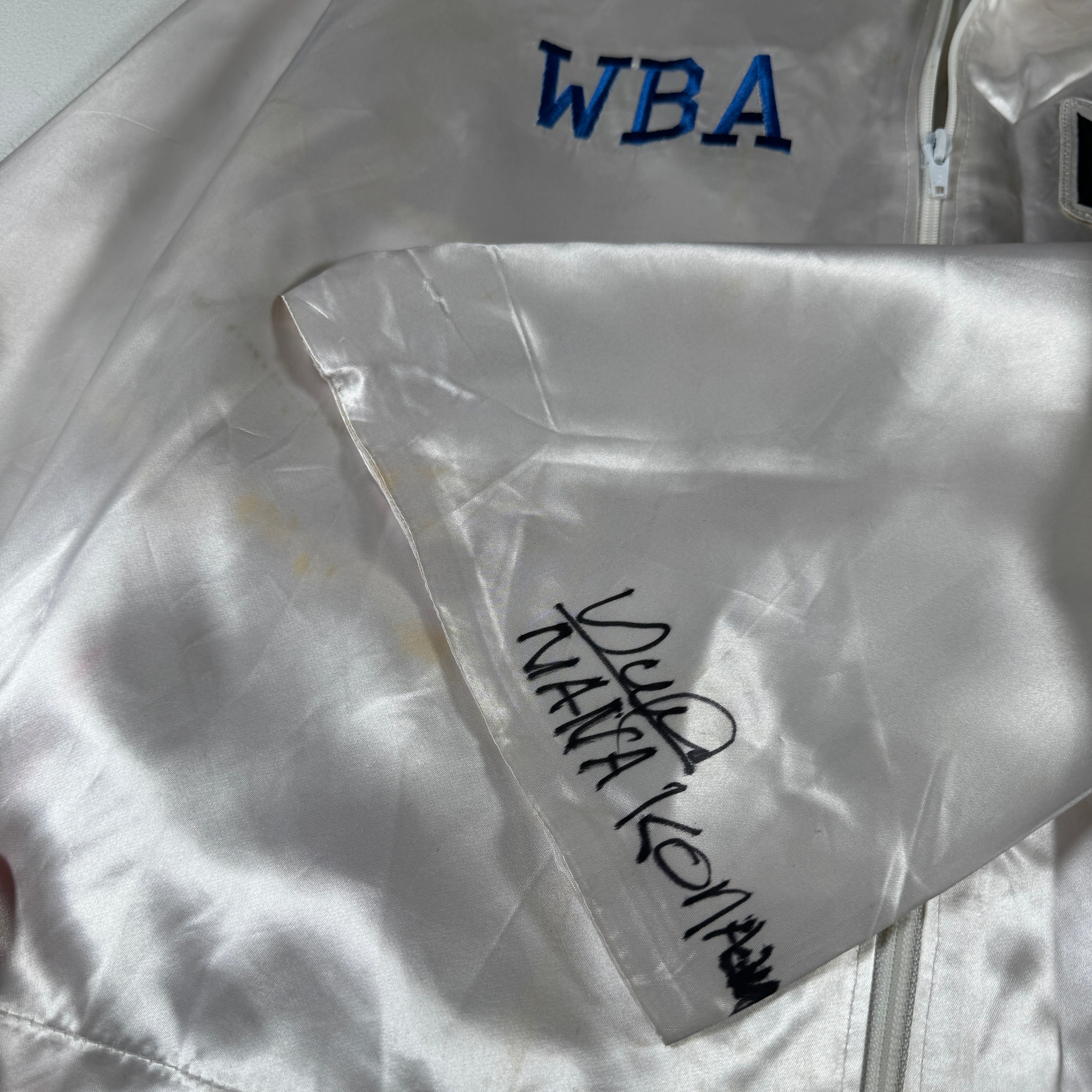 Marvelous Nana Konadu Ghanaian Boxer Worn Used Signed Jacket GA 