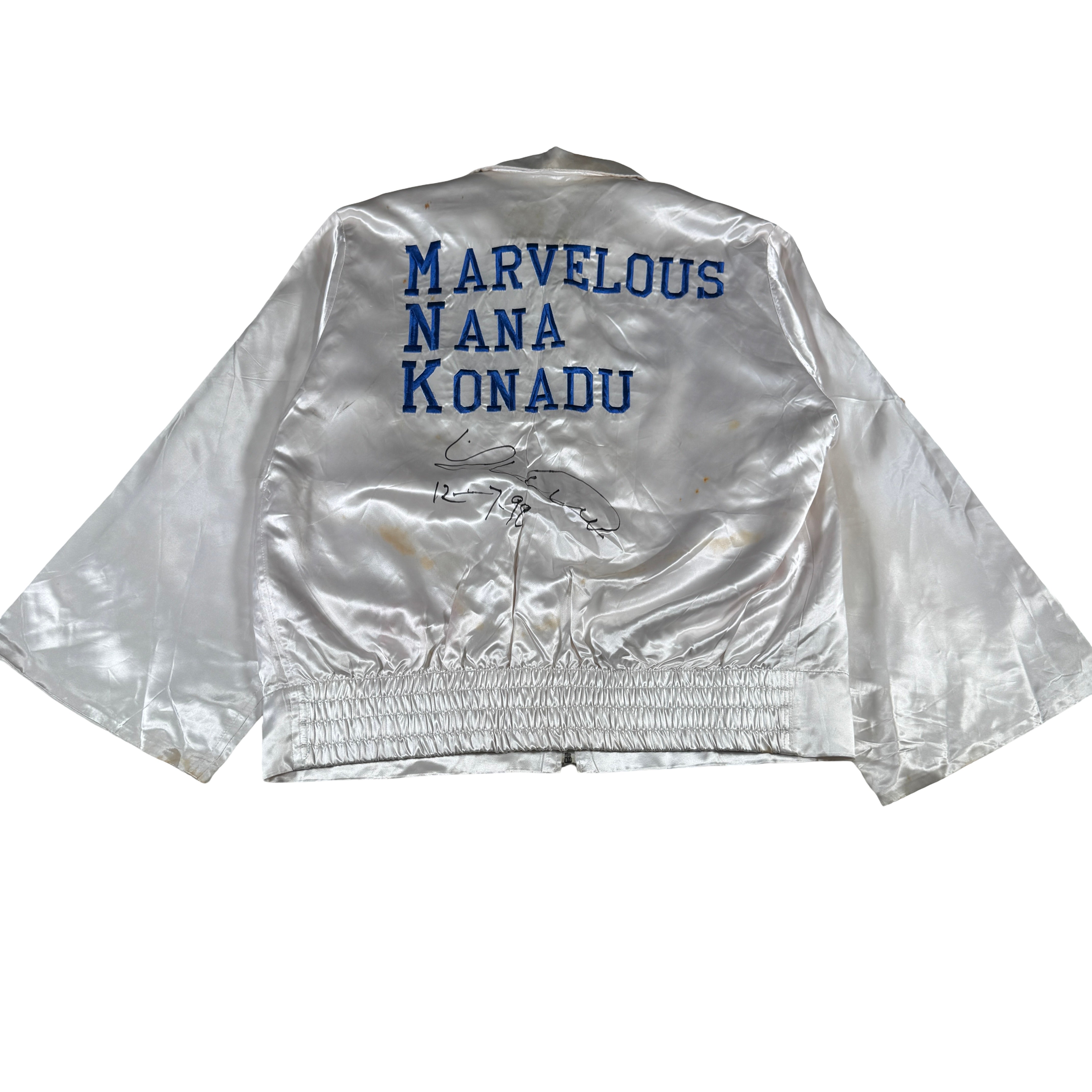 Marvelous Nana Konadu Ghanaian Boxer Worn Used Signed Jacket GA 