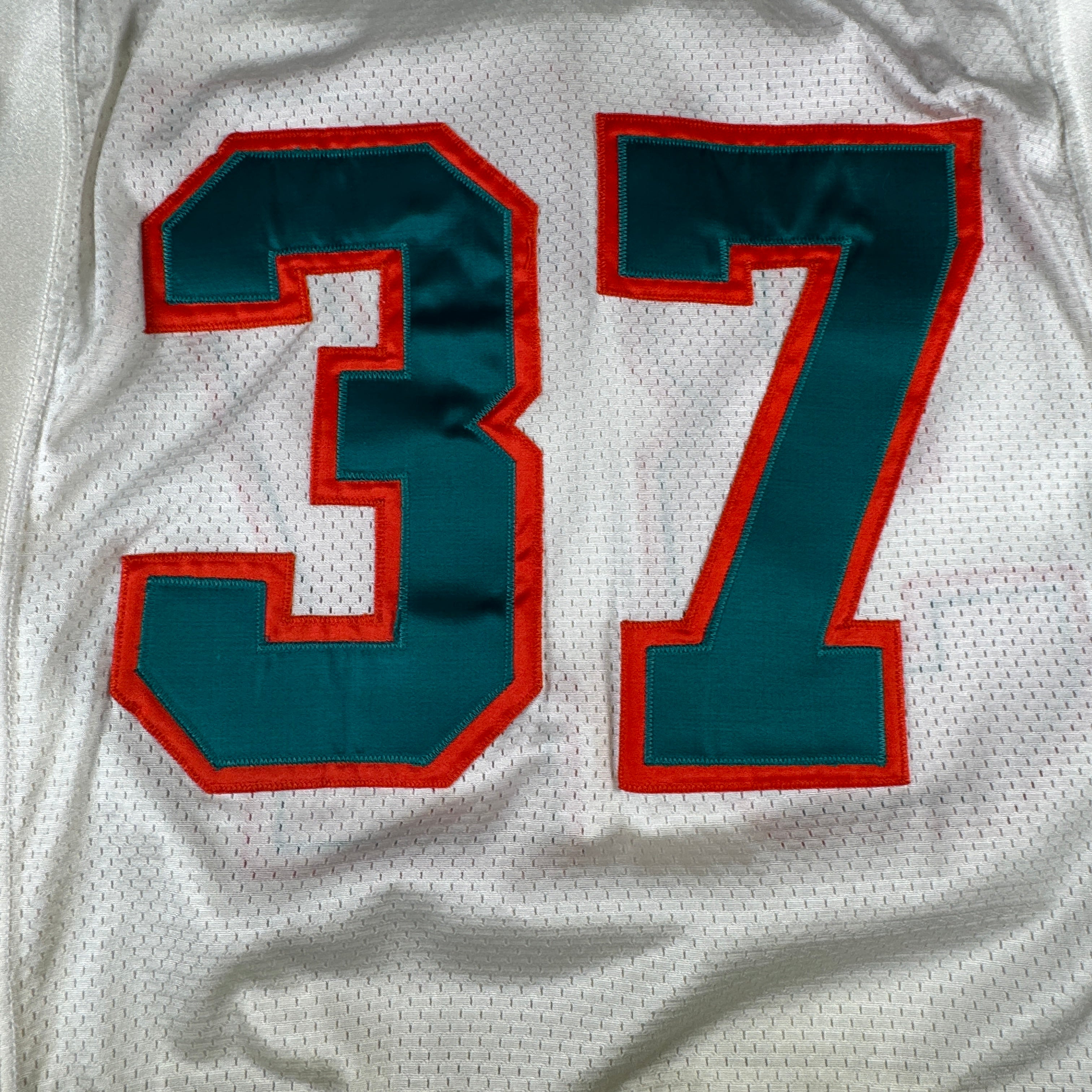 JB Brown 1990s Miami Dolphins Game Worn Used Bike Wilson Jersey Jersey GA 
