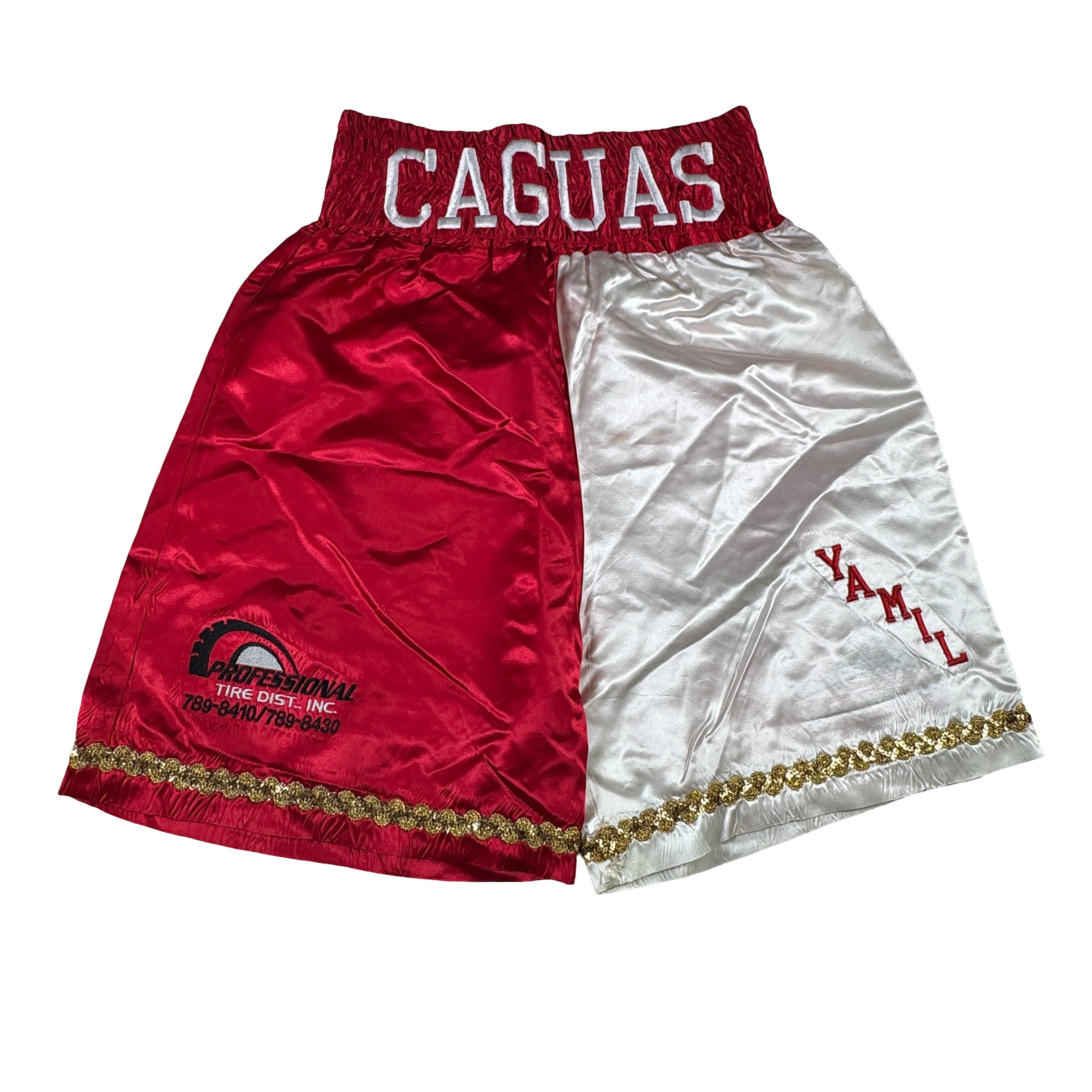 Juanma Juan Manuel Lopez Yamil Ring Fight Worn Used Boxing Trunks Shorts AMCo LOA