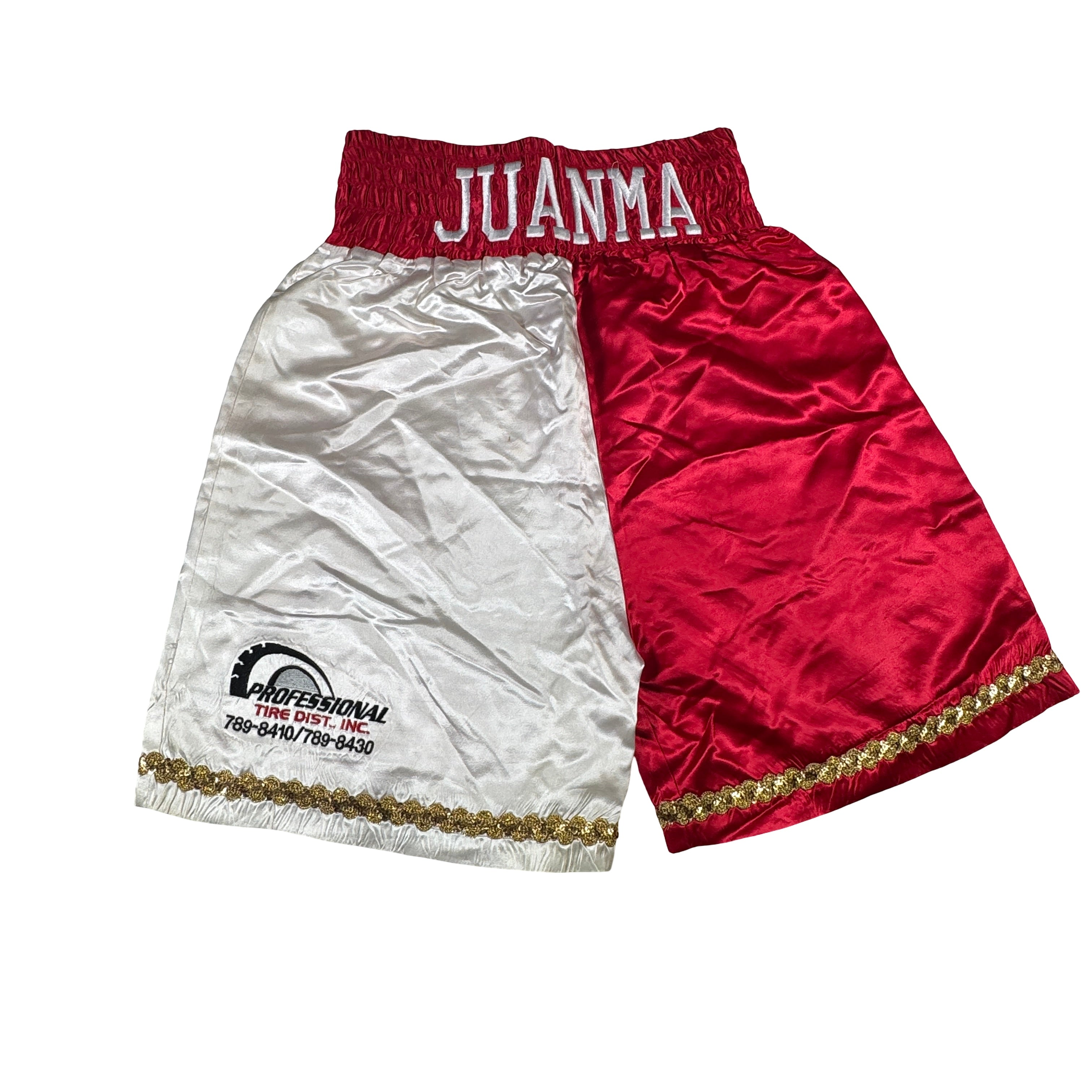 Juanma Juan Manuel Lopez Yamil Ring Fight Worn Used Boxing Trunks Shorts AMCo LOA