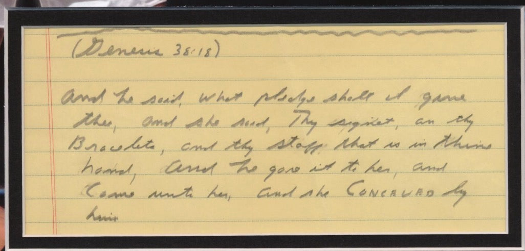 Muhammad Ali Matted Handwritten Autograph Bible Passage Display AMCo COA