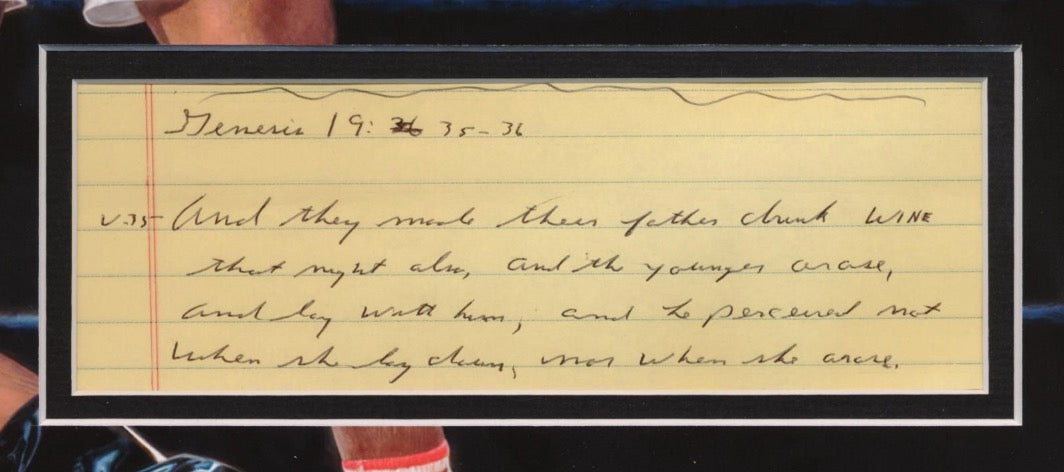 Muhammad Ali Matted Handwritten Autograph Bible Passage Display AMCo COA