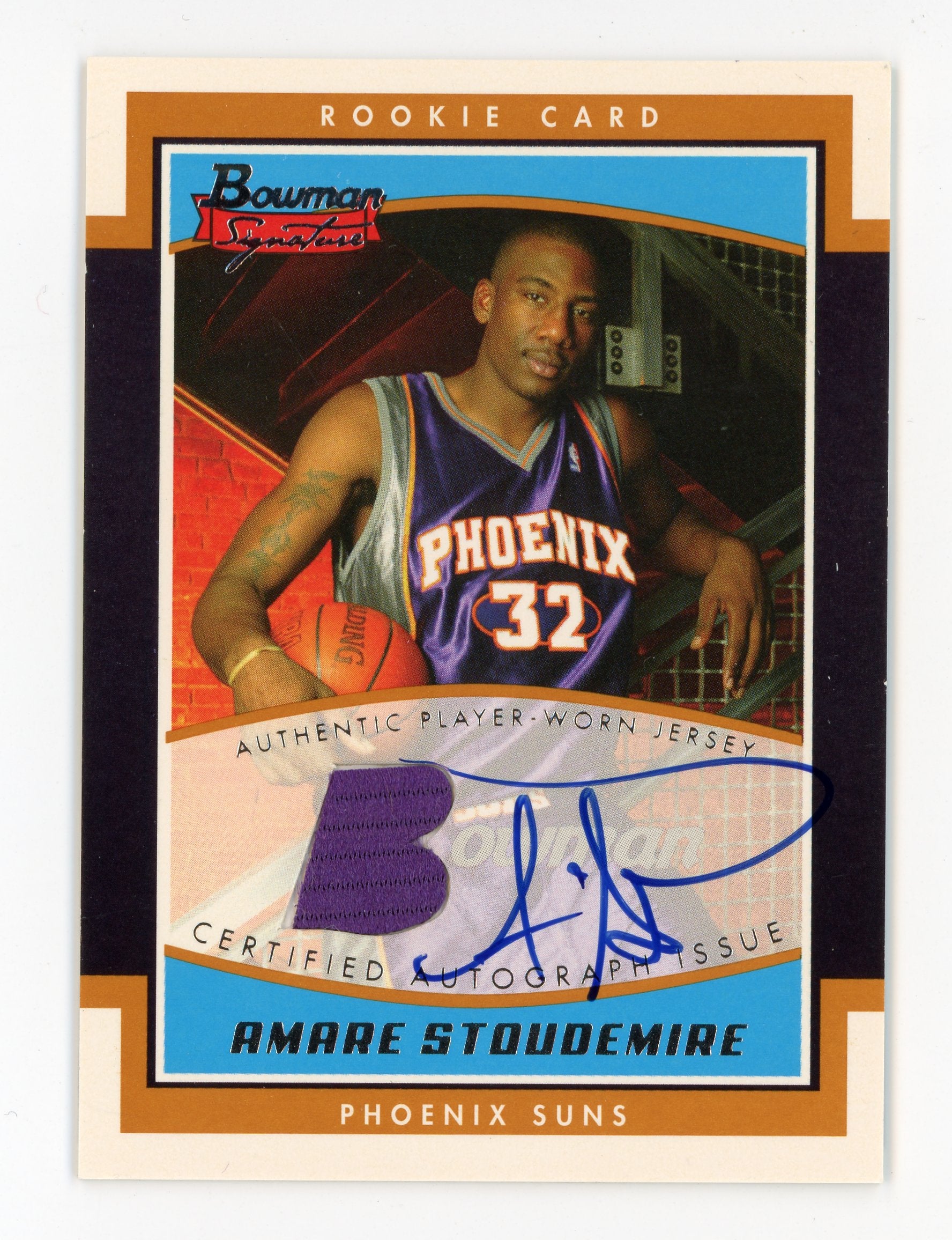 Amar'e Stoudemire 2002 Bowman Signature Rookie RC Auto Relic /999 #SE-AS Suns   