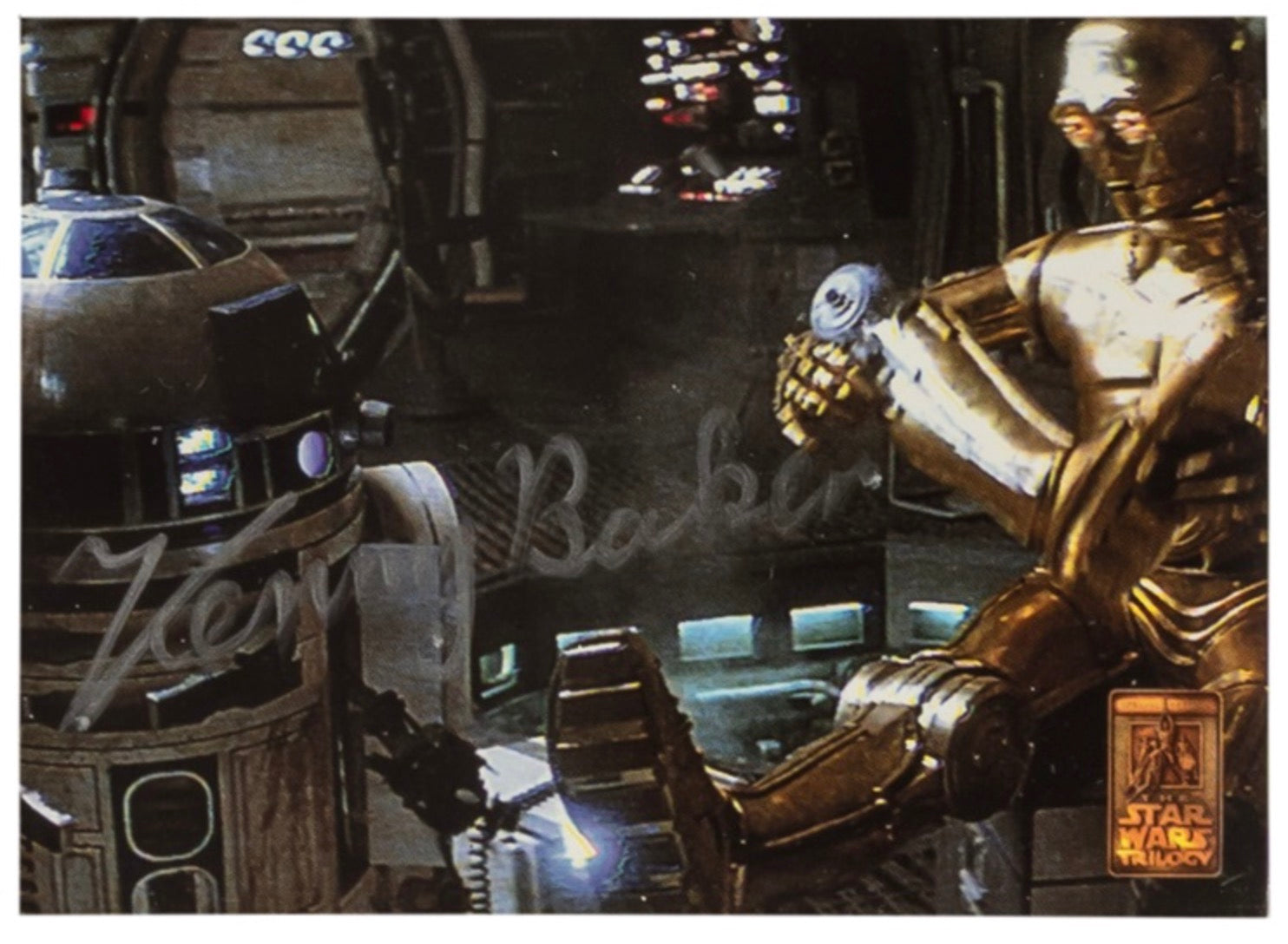 Kenny Baker 1997 Merlin Star Wars Trilogy #65 Autographed Signed Photo Card GA 