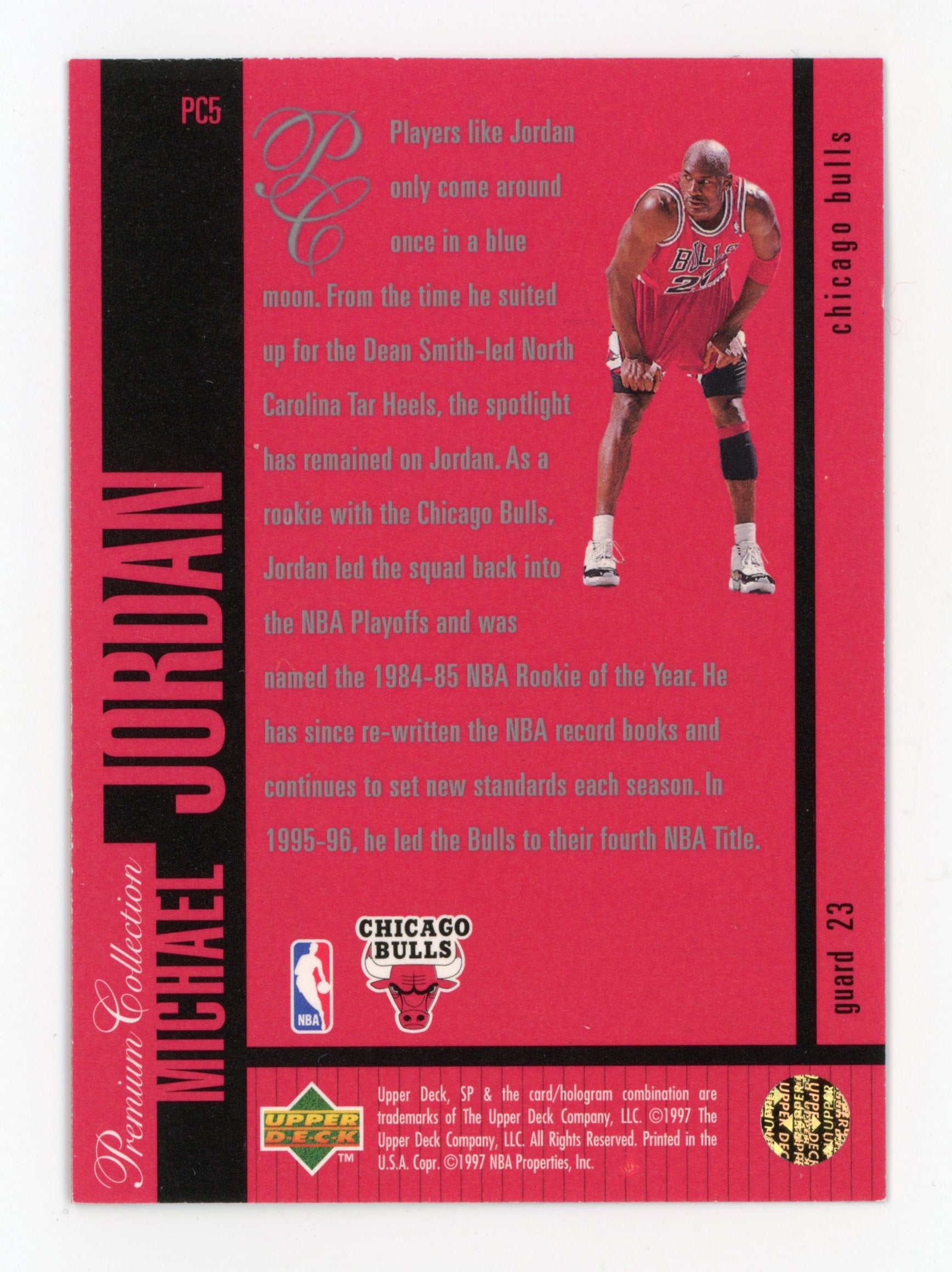 Michael Jordan 1997 UD SP Premium Collection Holoview #PC5 Chicago Bulls   