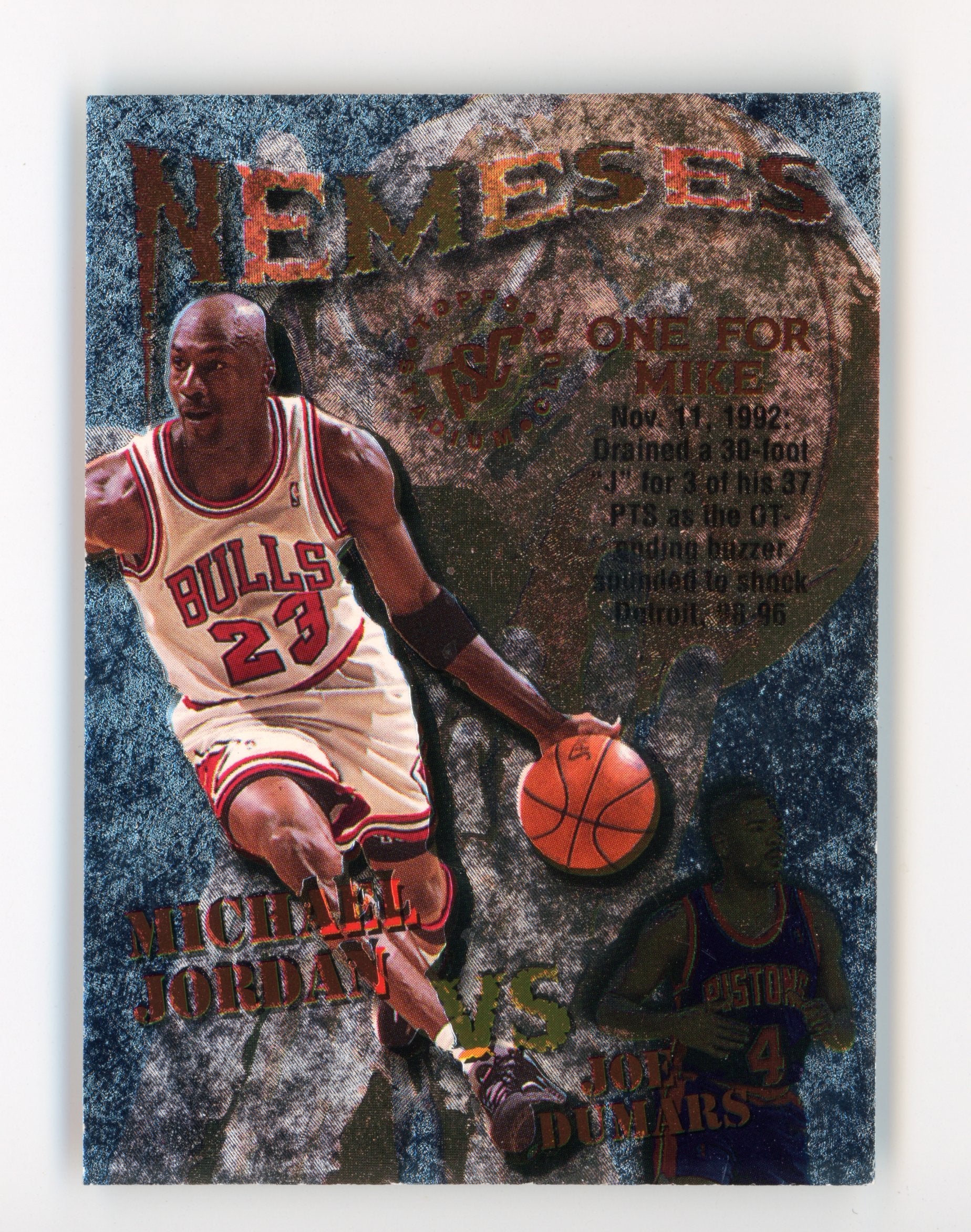 Michael Jordan & Joe Dumars 1995-96 Topps Stadium Club Nemeses #N10   