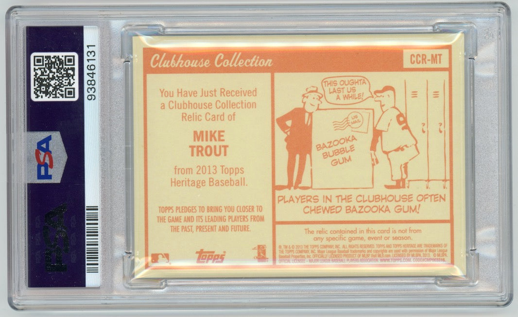 Mike Trout 2013 Topps Heritage Clubhouse Collection Relics Gold #CCRMT  PSA 6