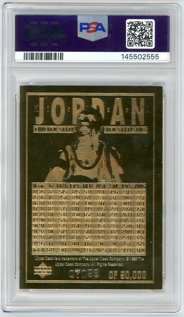 Michael Jordan 1995 Upper Deck 23K Gold 50,000 Print Run Bulls  PSA 9