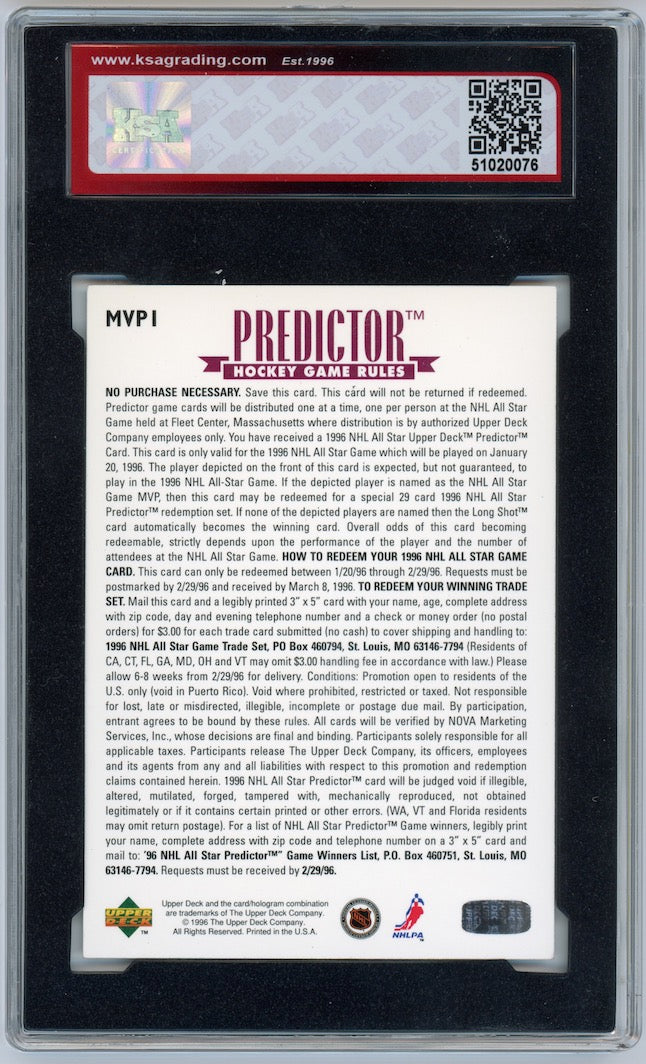 Wayne Gretzky 1995-96 UD Award Predictor Signed Auto MVP1  KSA Auth
