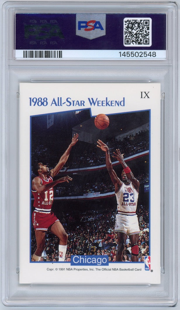 Michael Jordan 1991 Hoops #IX All-Star MVPs Chicago Bulls  PSA 8