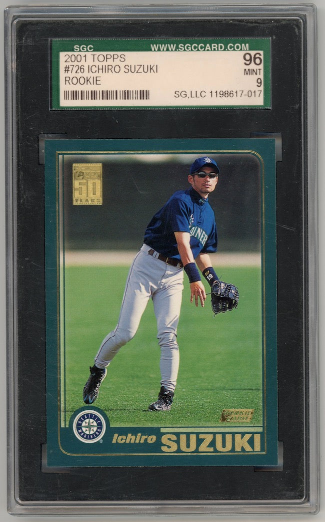 Ichiro Suzuki 2001 Topps 50 Year Rookie RC #726 Seattle Mariners  SGC  9