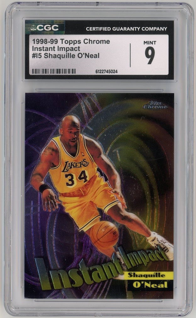 Shaquille O'Neal 1998-99 Topps Chrome Instant Impact #15 Lakers  CGC 9