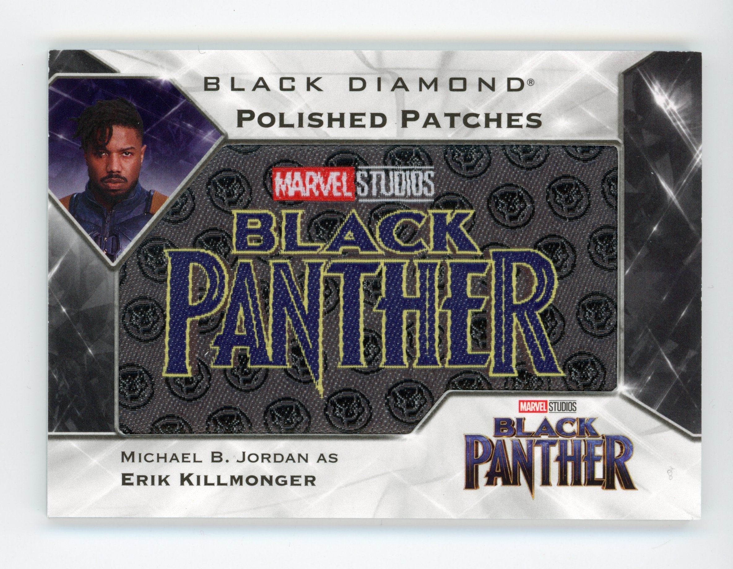 Michael B Jordan 2021 UD Black Diamond Polished Patches Black Panther Killmonger /49   