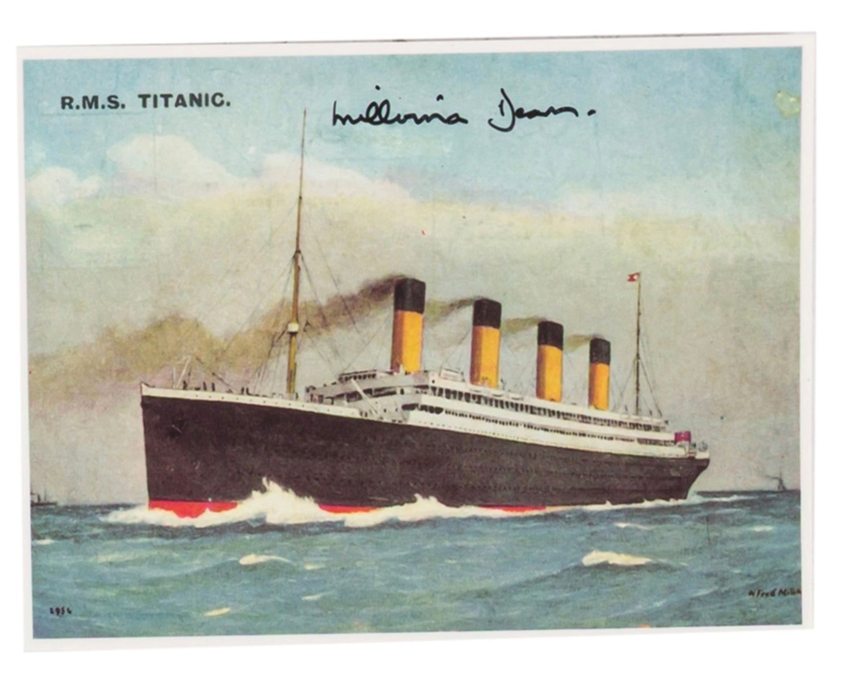 Millvina Dean Youngest Titanic Survivor Autographed Signed Postcard Photo AMCo COA