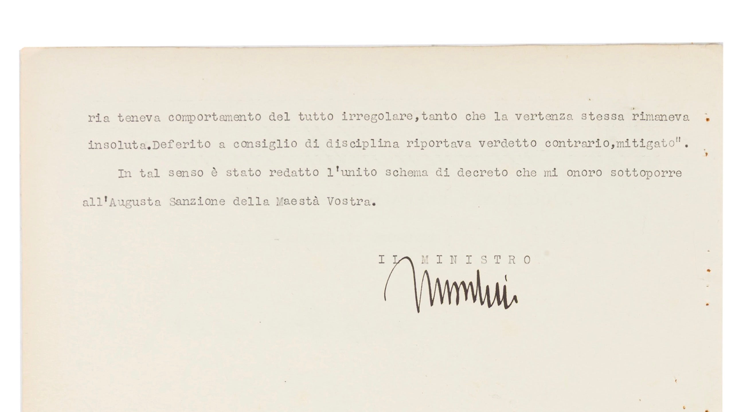 Benito Mussolini Italian Dictator Autographed Signed 1931 Military Document AMCo LOA