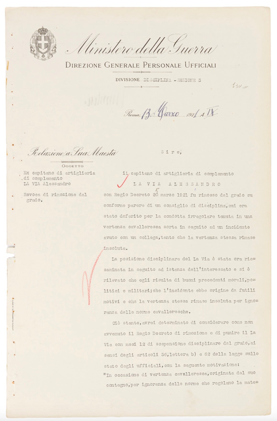 Benito Mussolini Italian Dictator Autographed Signed 1931 Military Document AMCo LOA
