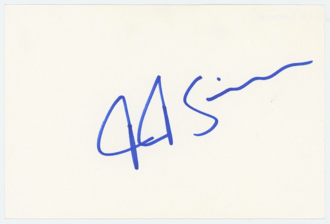 JK Simmons Whiplash Spiderman Autographed Signed Index Card AMCo COA