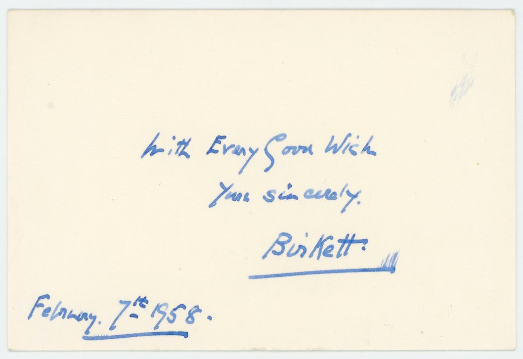 Norman Birkett Nuremberg Trials Judge Autographed Signed Index Card AMCo COA