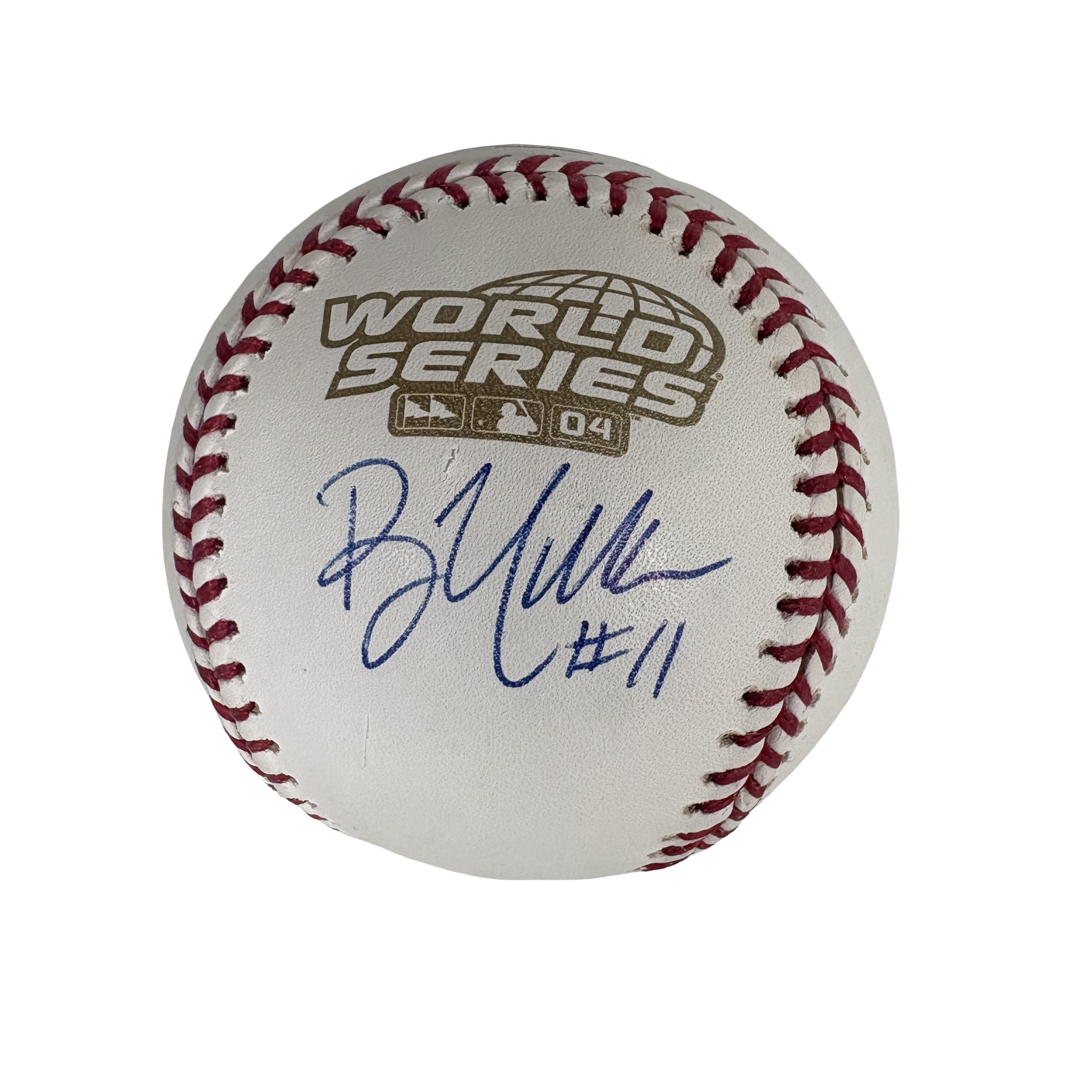 Bill Mueller 2004 World Series Autographed Signed Baseball Beckett BAS 