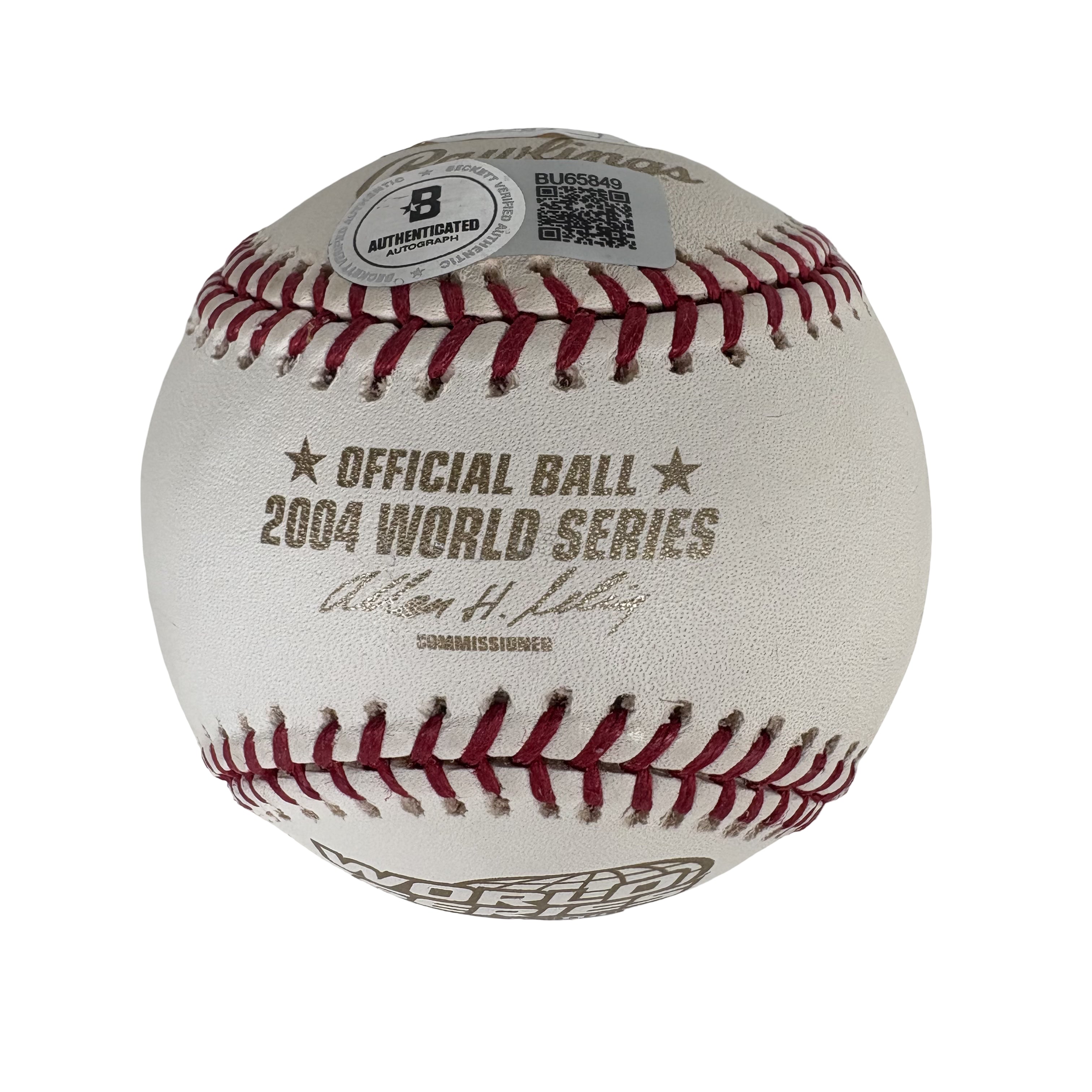 Bill Mueller 2004 World Series Autographed Signed Baseball Beckett BAS 