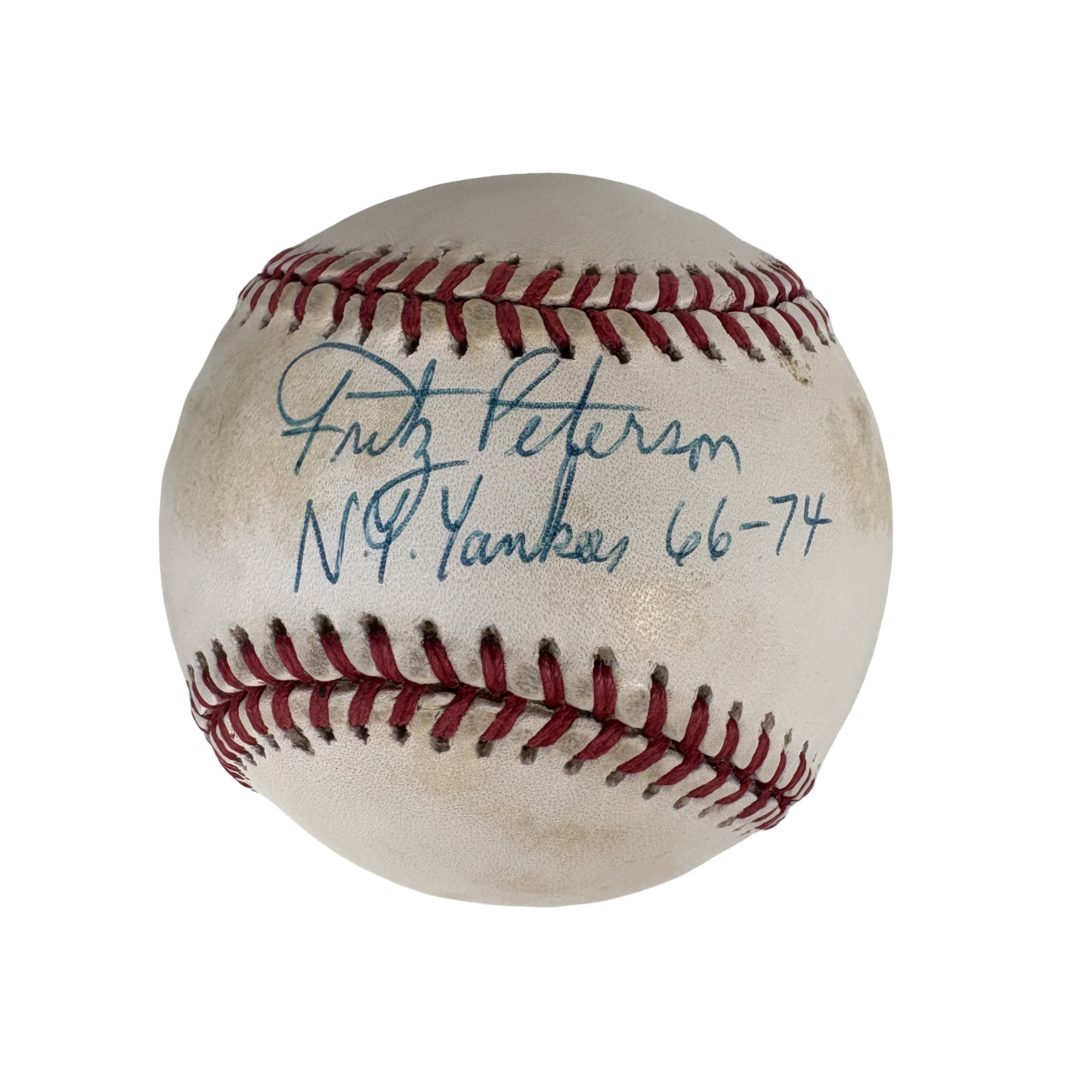 Fritz Peterson New York Yankees Autographed Signed Baseball AMCo COA