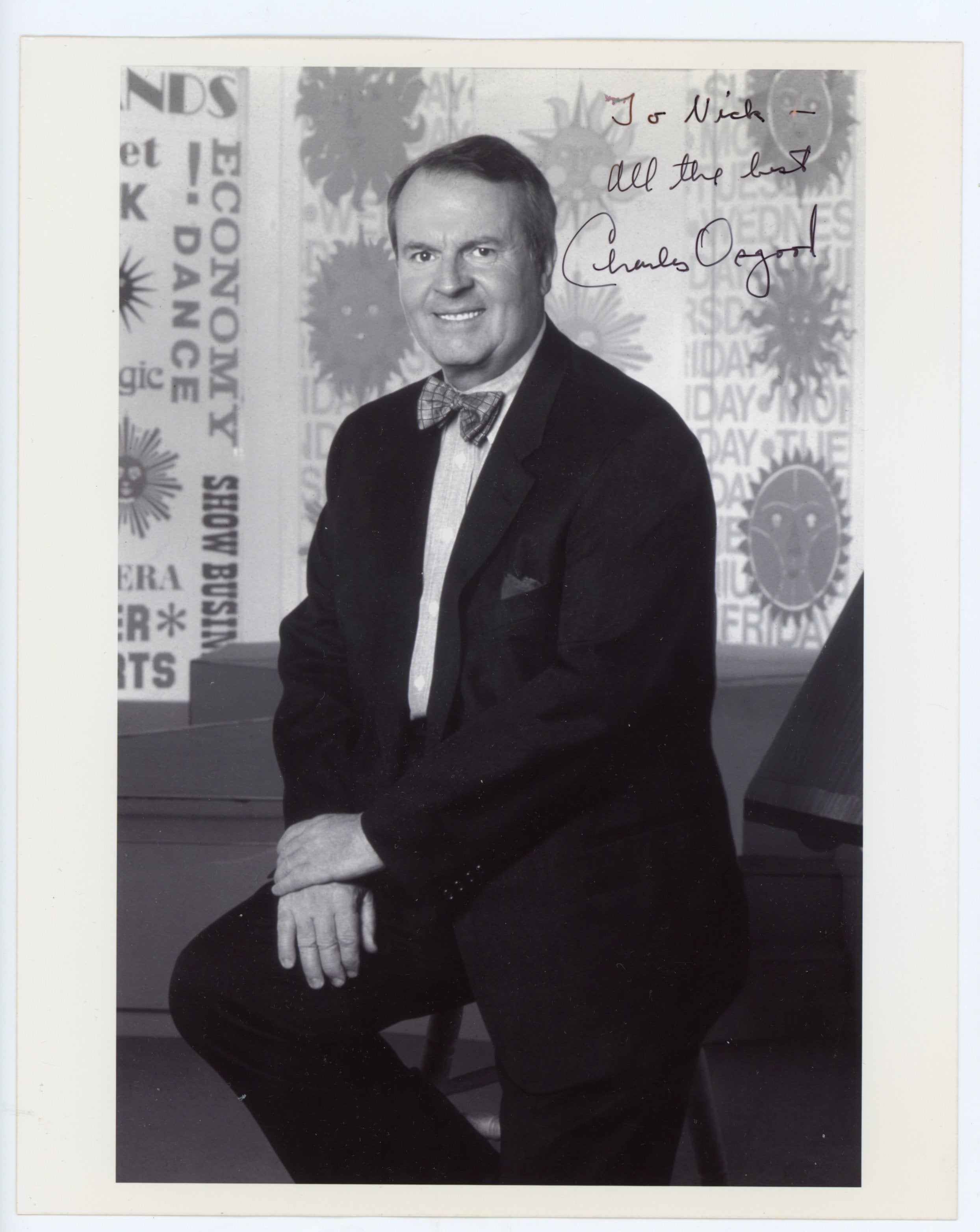 Charles Osgood CBS Sunday Morning Autographed Signed 8x10 Photo AMCo COA
