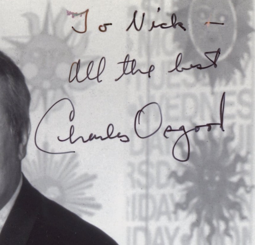 Charles Osgood CBS Sunday Morning Autographed Signed 8x10 Photo AMCo COA