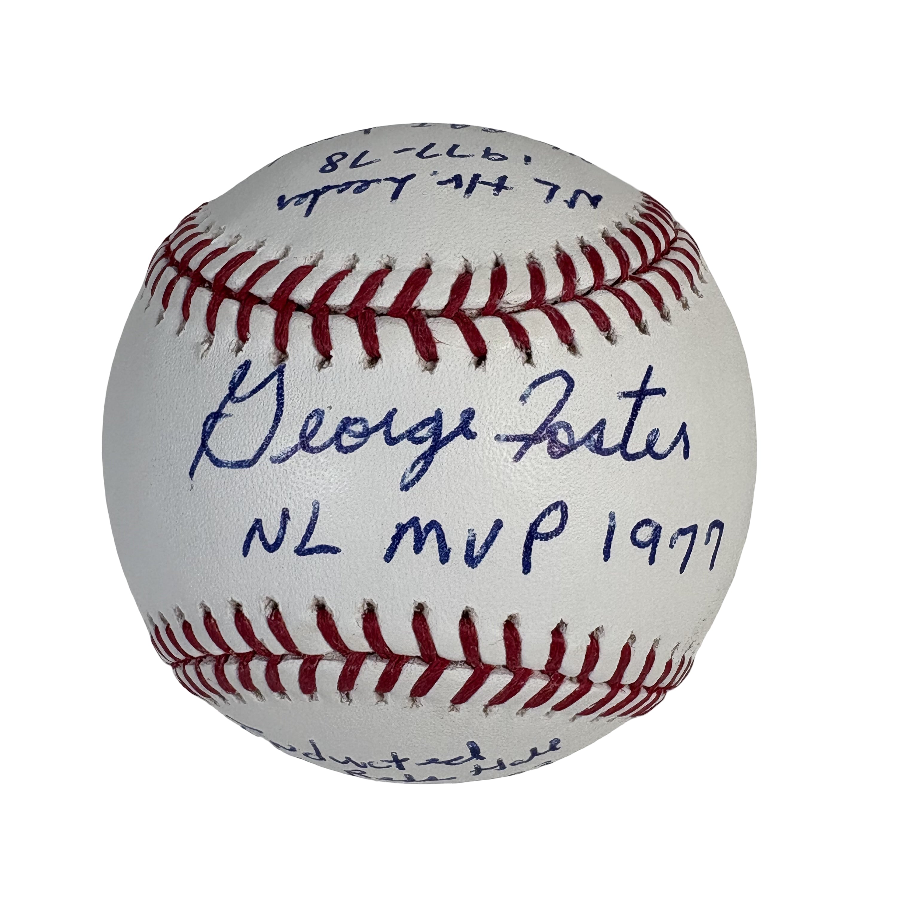 George Foster Cincinnati Reds Statball Autographed Signed Baseball AMCo COA