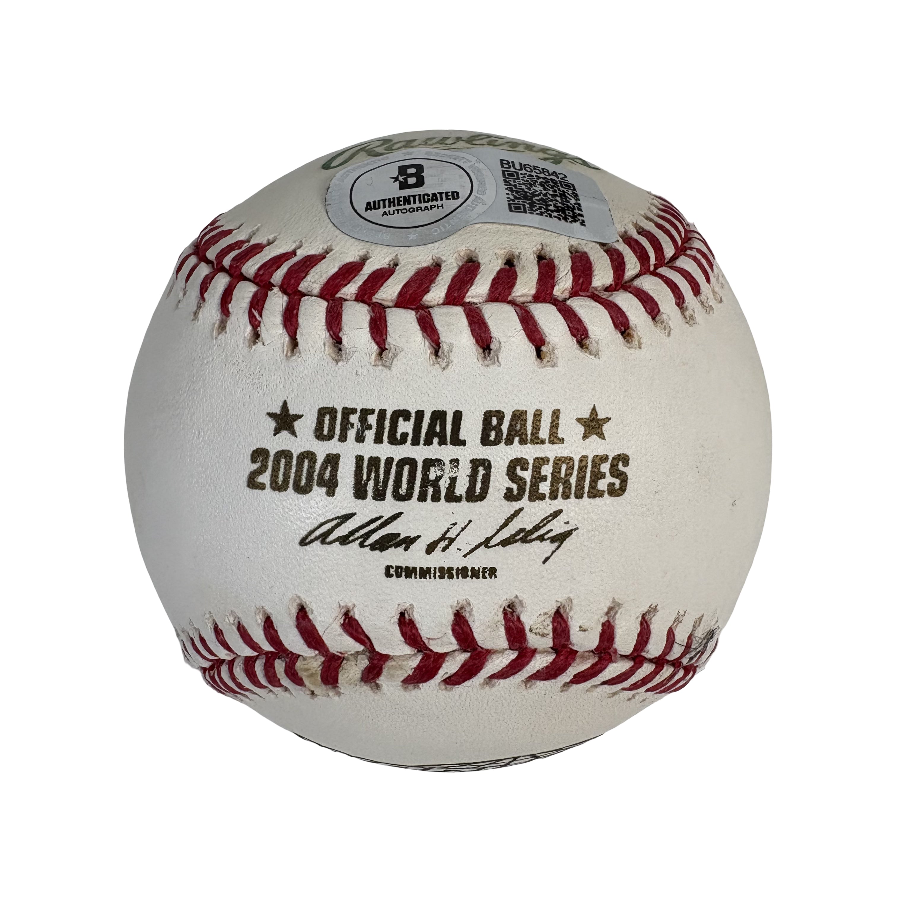 Mark Bellhorn 2004 World Series Autographed Signed Baseball Beckett BAS 