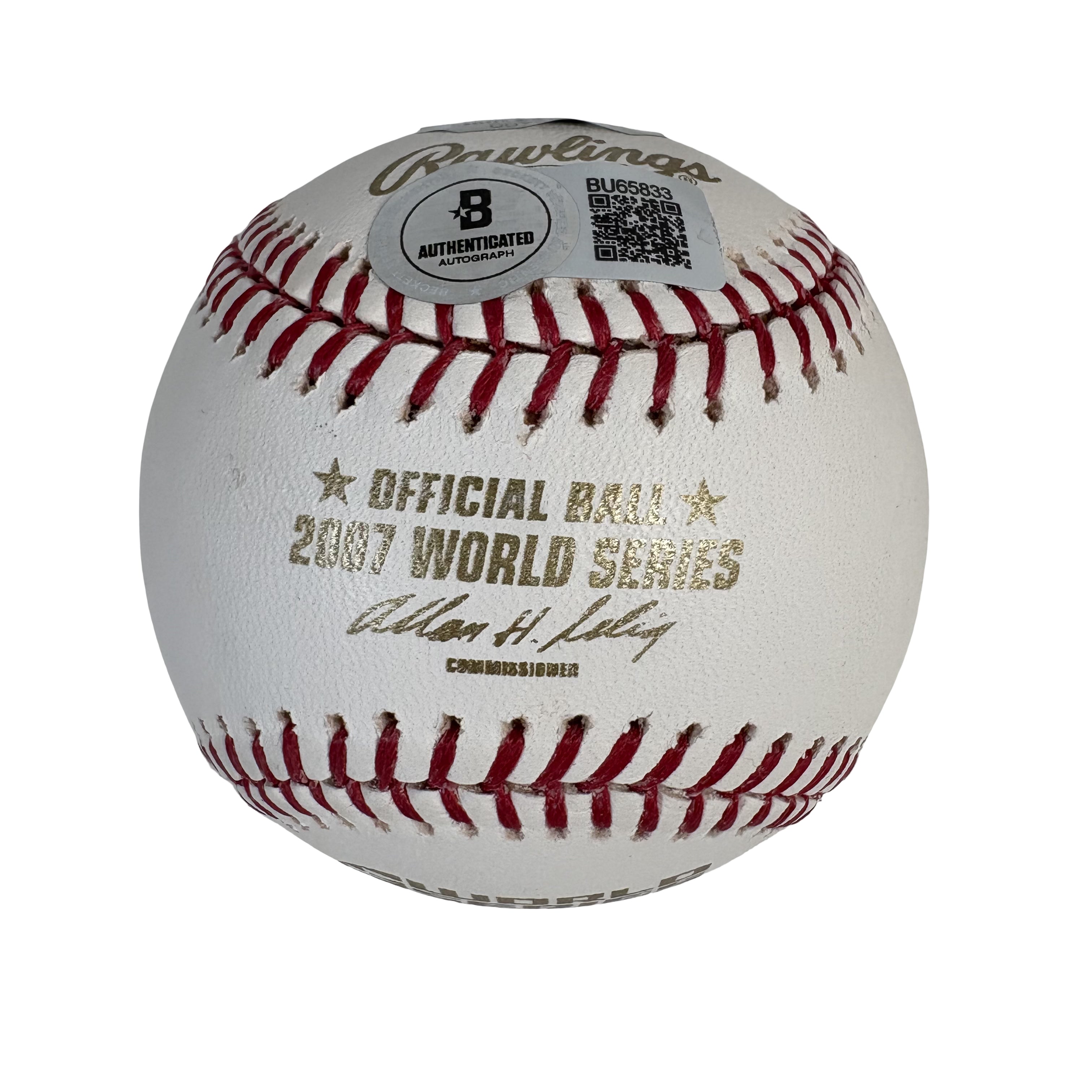 Jacoby Ellsbury 2007 World Series Autographed Signed Baseball Beckett BAS 