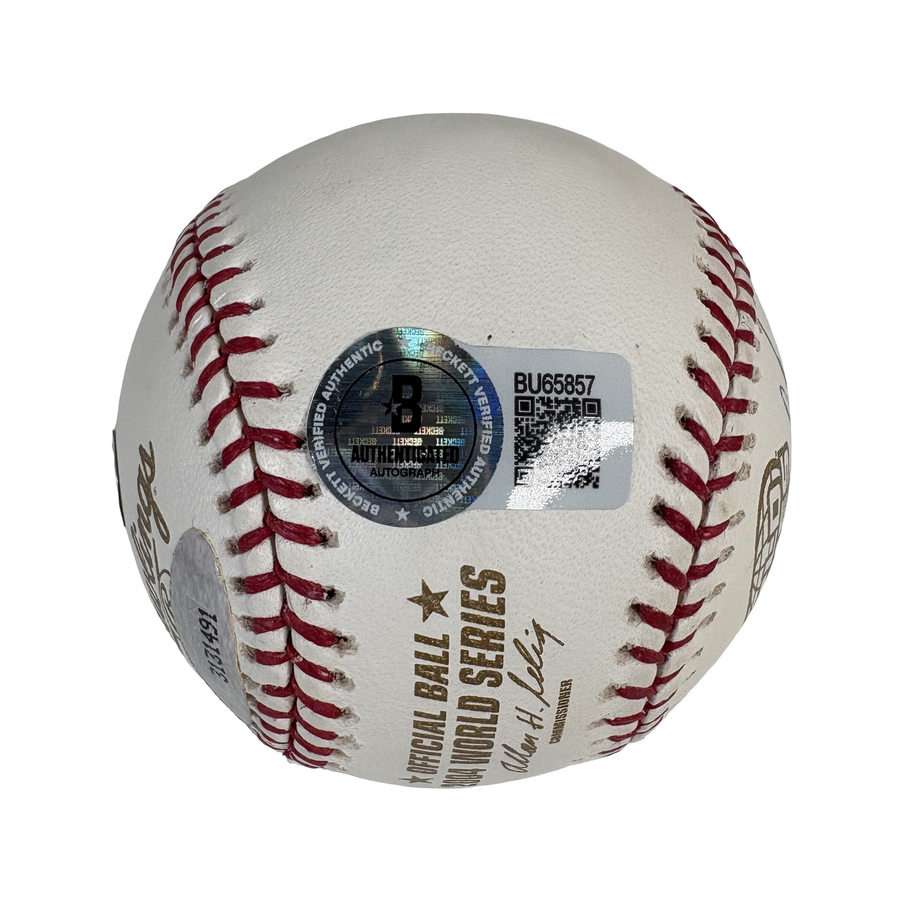 Derek Lowe 2004 World Series Autographed Signed Baseball Beckett BAS 