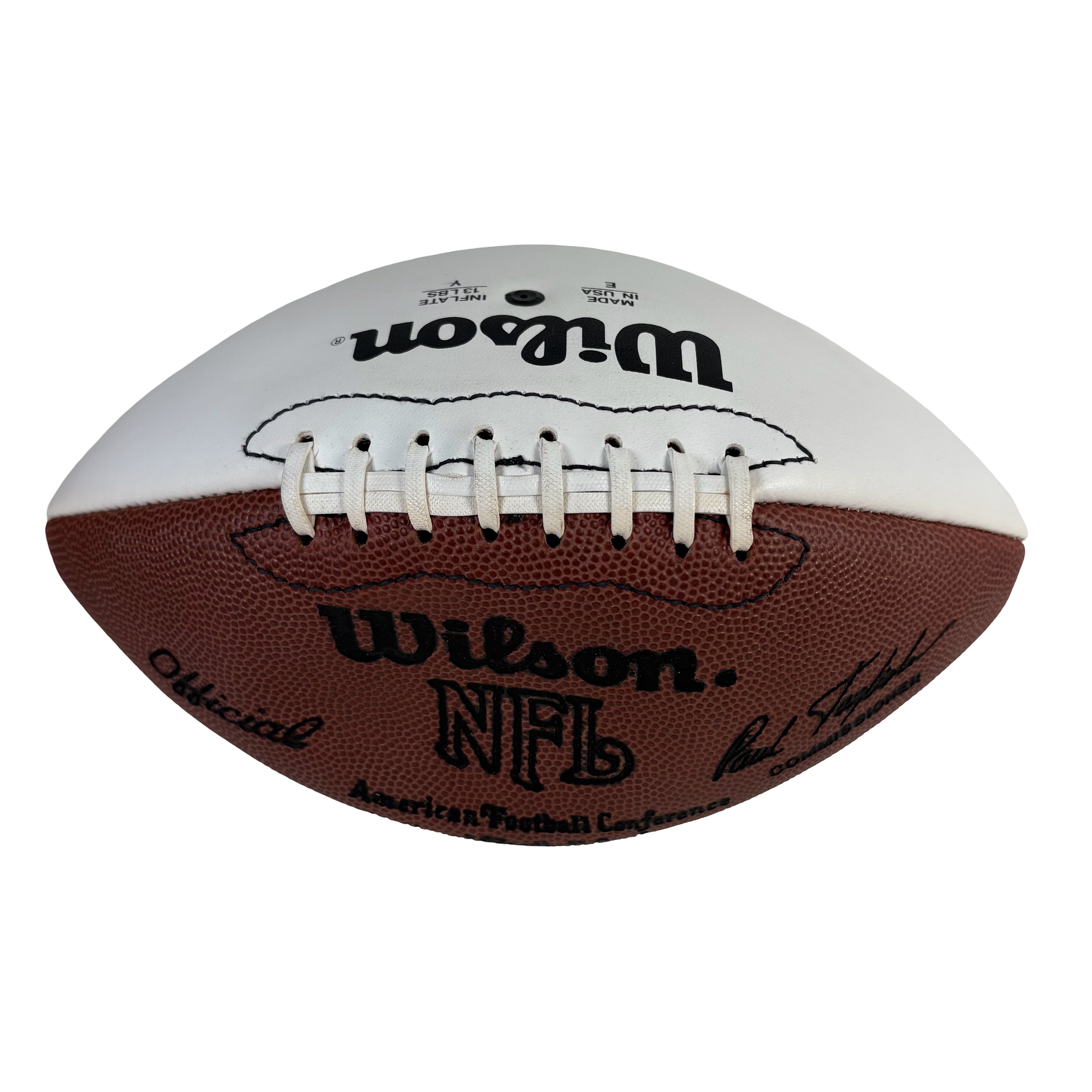 Joe Gibbs & Warren Moon Autographed Signed Football Football AMCo COA